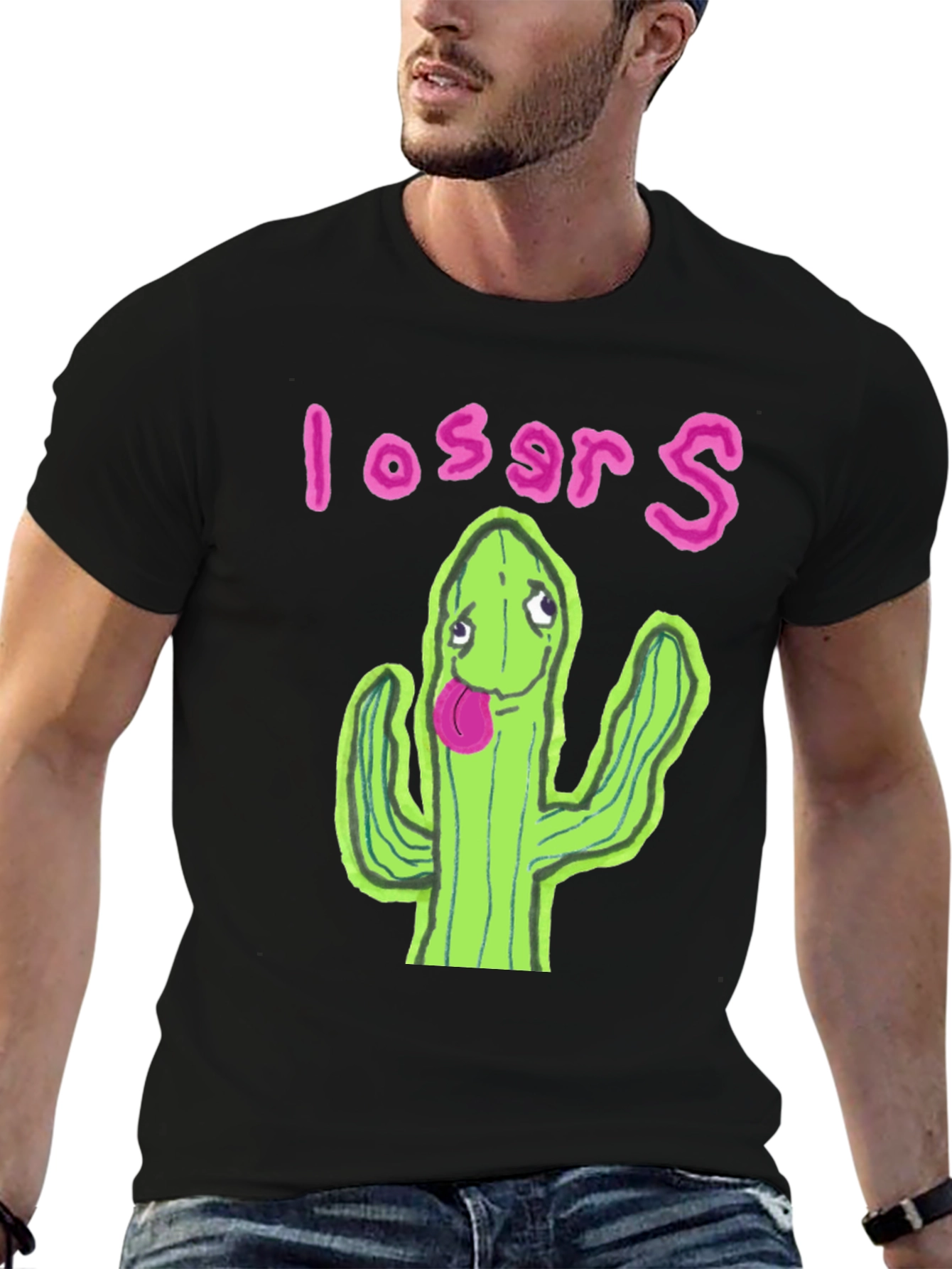 Cactus Losers Graphic Black T-Shirt