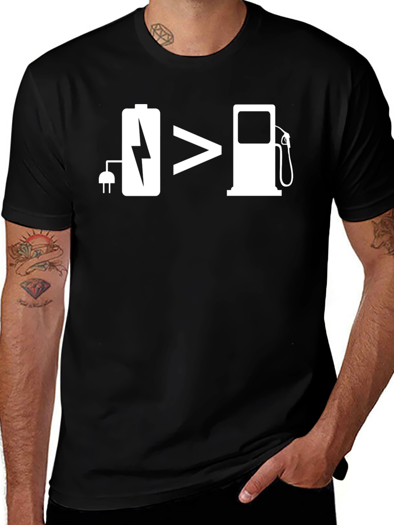 Electric Car Battery > Gas Pump T-Shirt