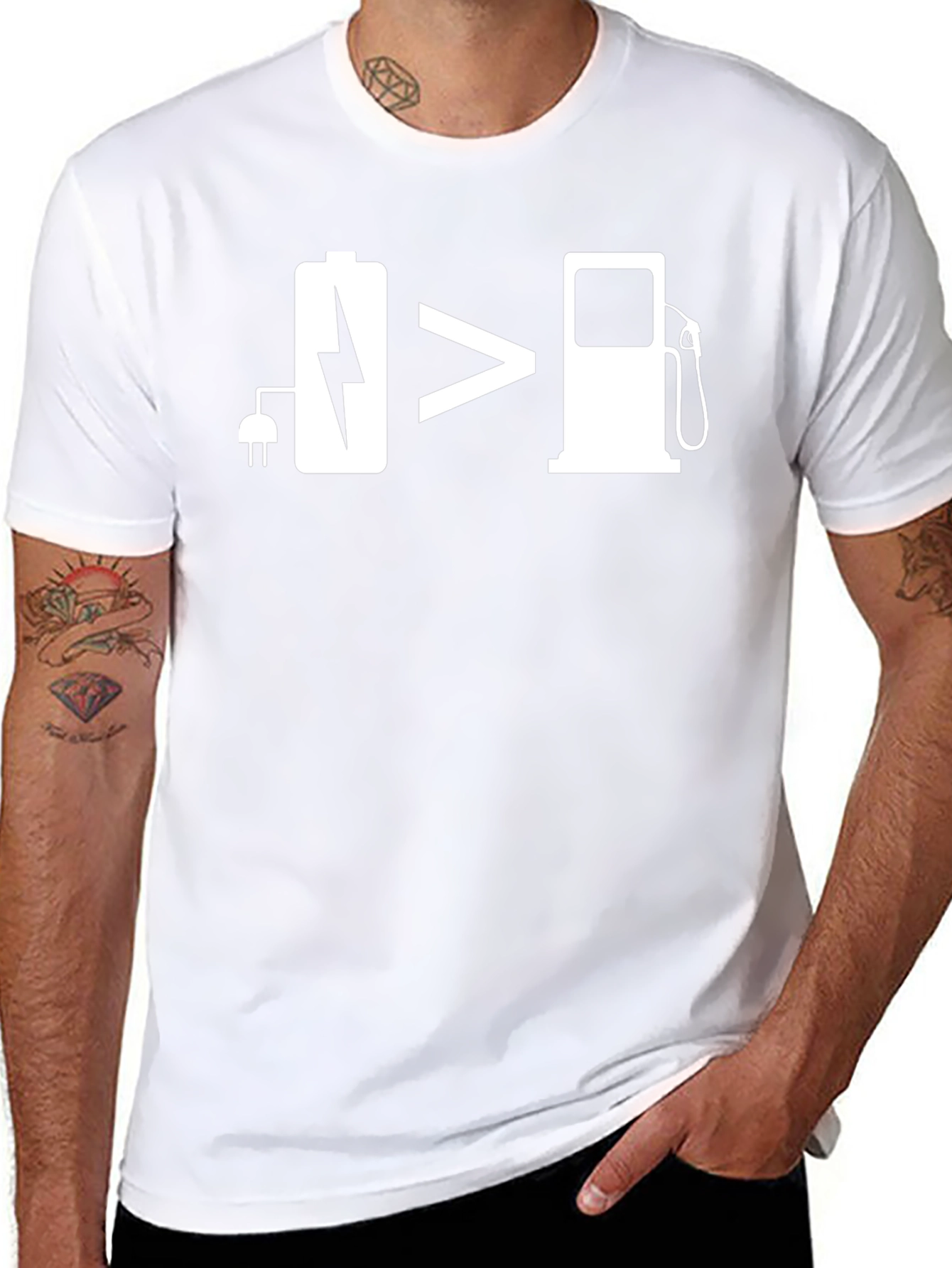 Electric Car Battery > Gas Pump T-Shirt