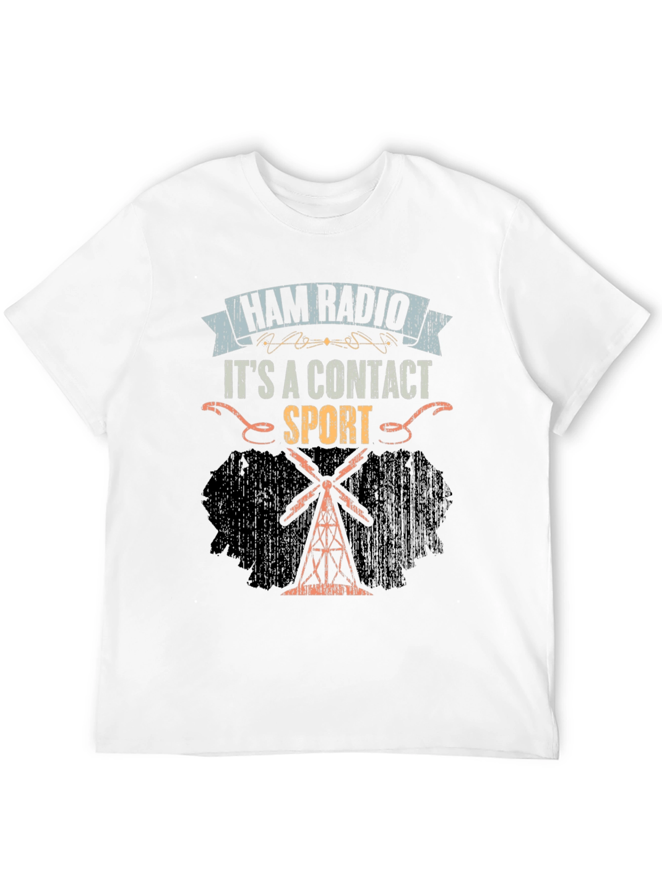 Ham Radio Contact Sport Black T-Shirt
