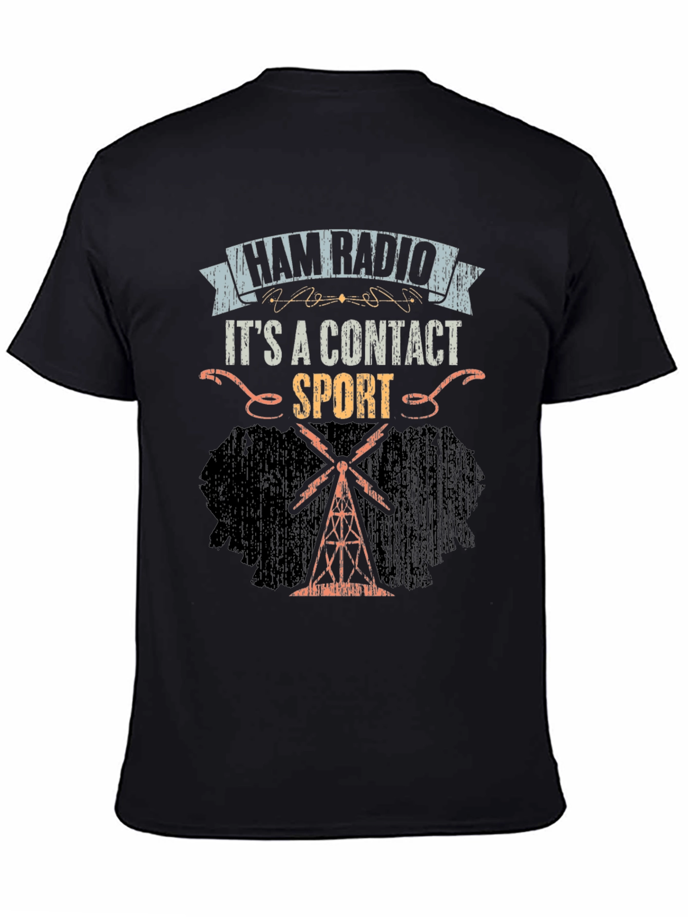 Ham Radio Contact Sport Black T-Shirt