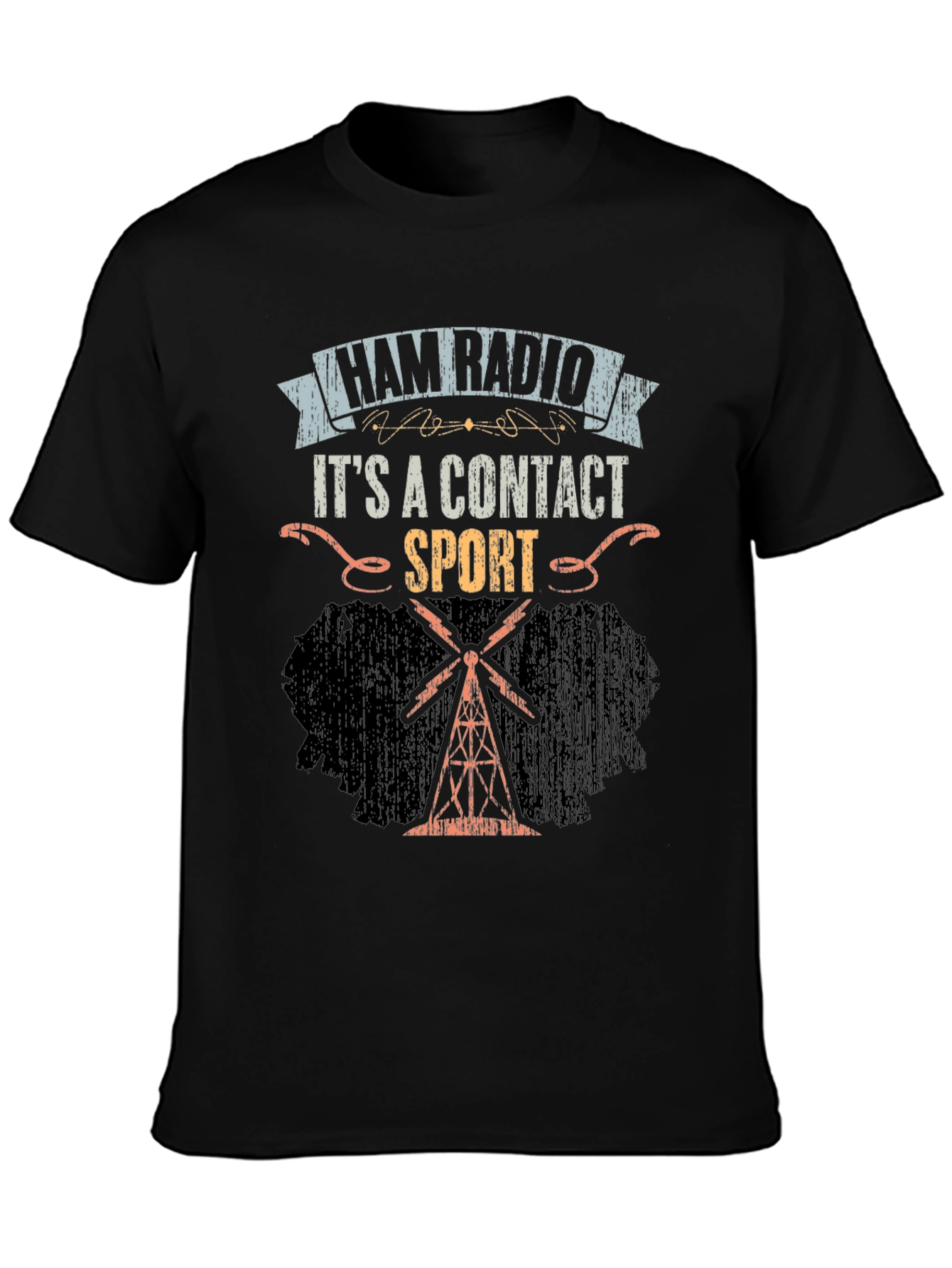 Ham Radio Contact Sport Black T-Shirt