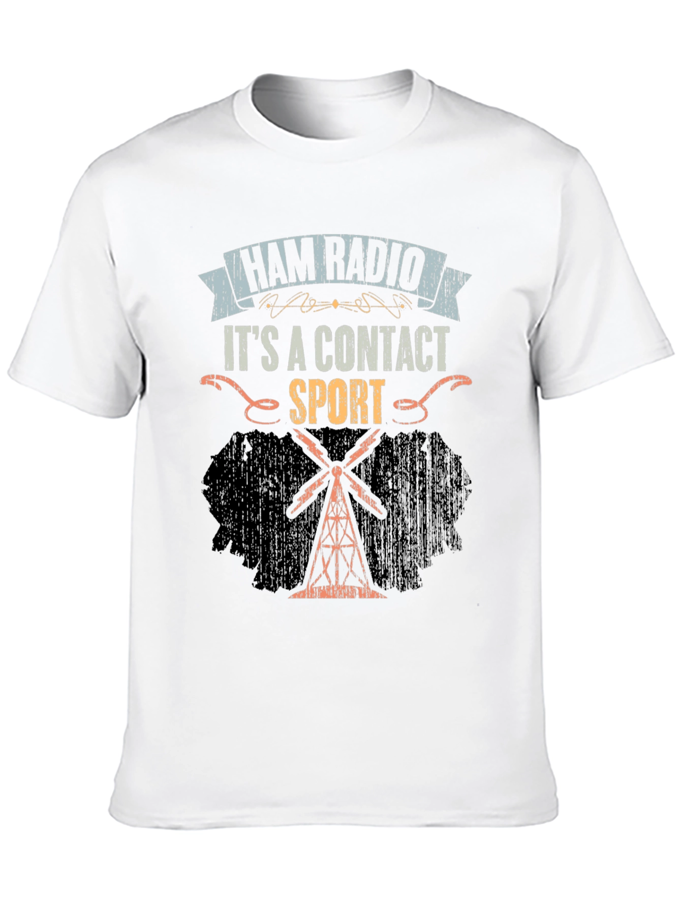 Ham Radio Contact Sport Black T-Shirt