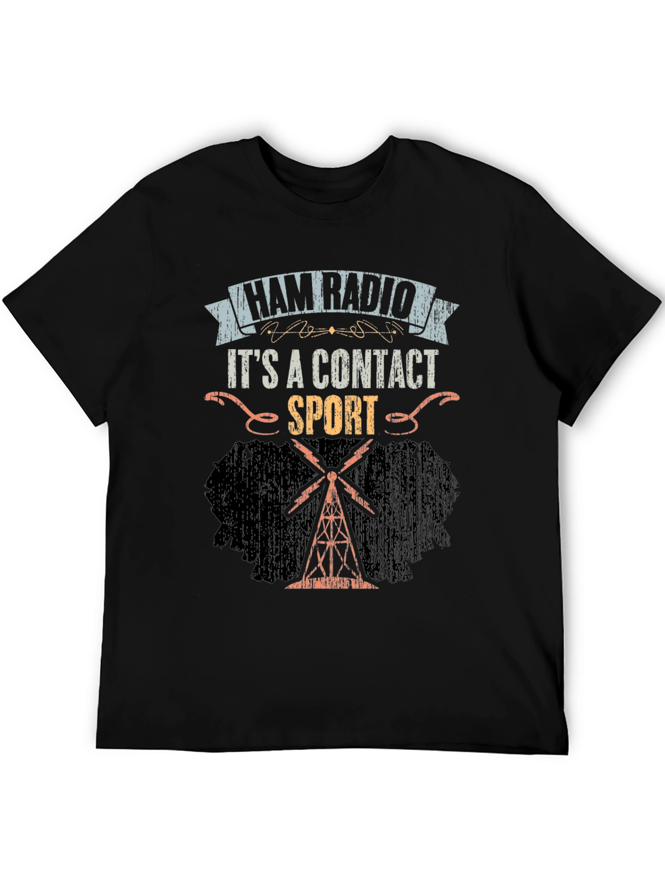 Ham Radio Contact Sport Black T-Shirt