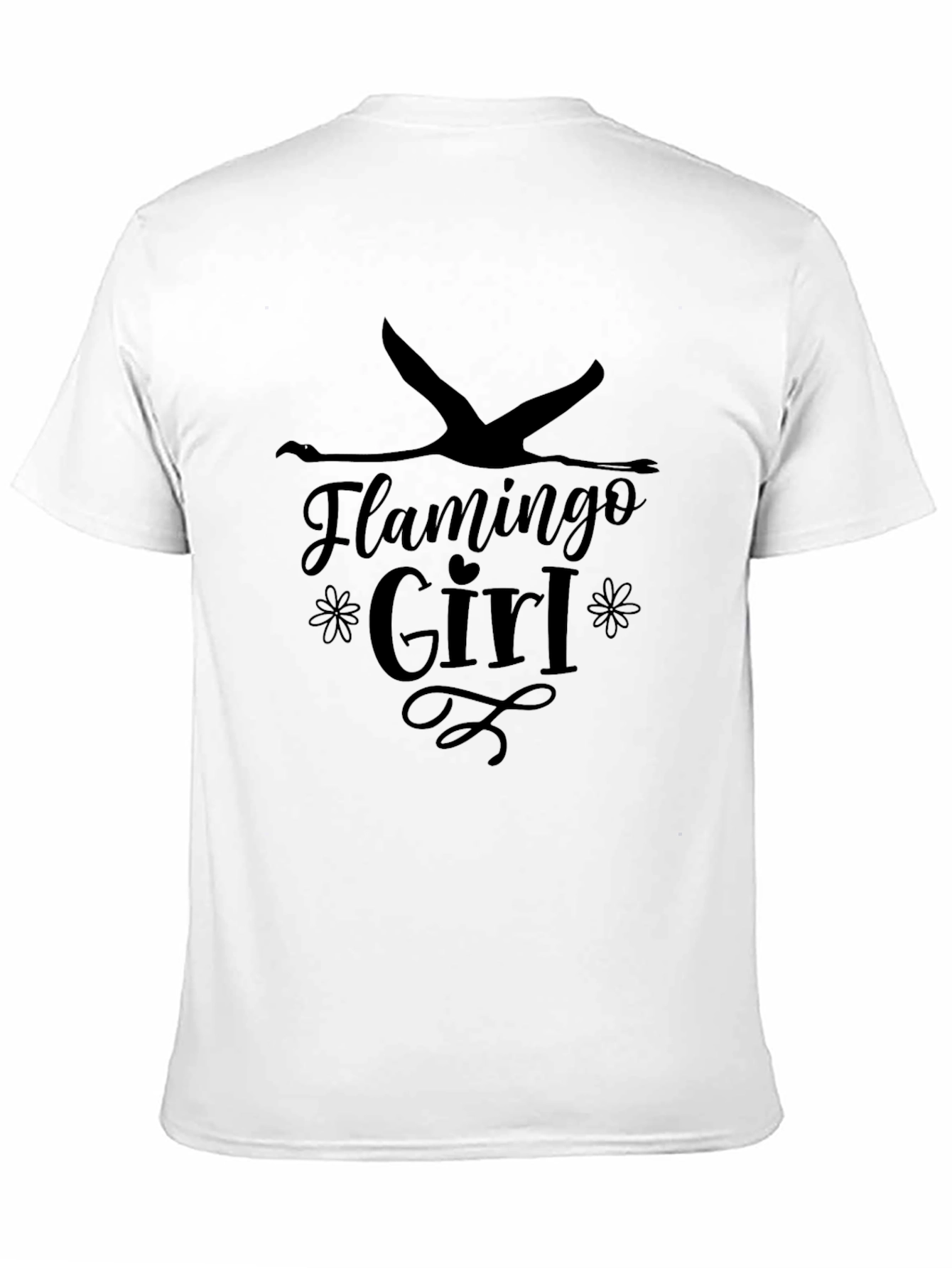 Flamingo Girl Graphic Tee - Black Unisex T-Shirt