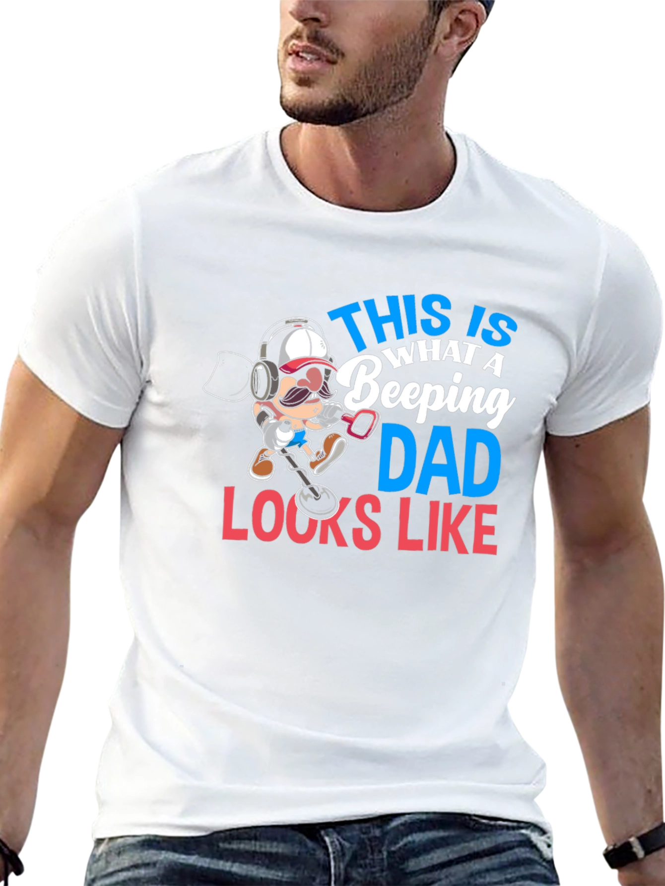 Beeping Dad T-Shirt - Metal Detecting Graphic Tee