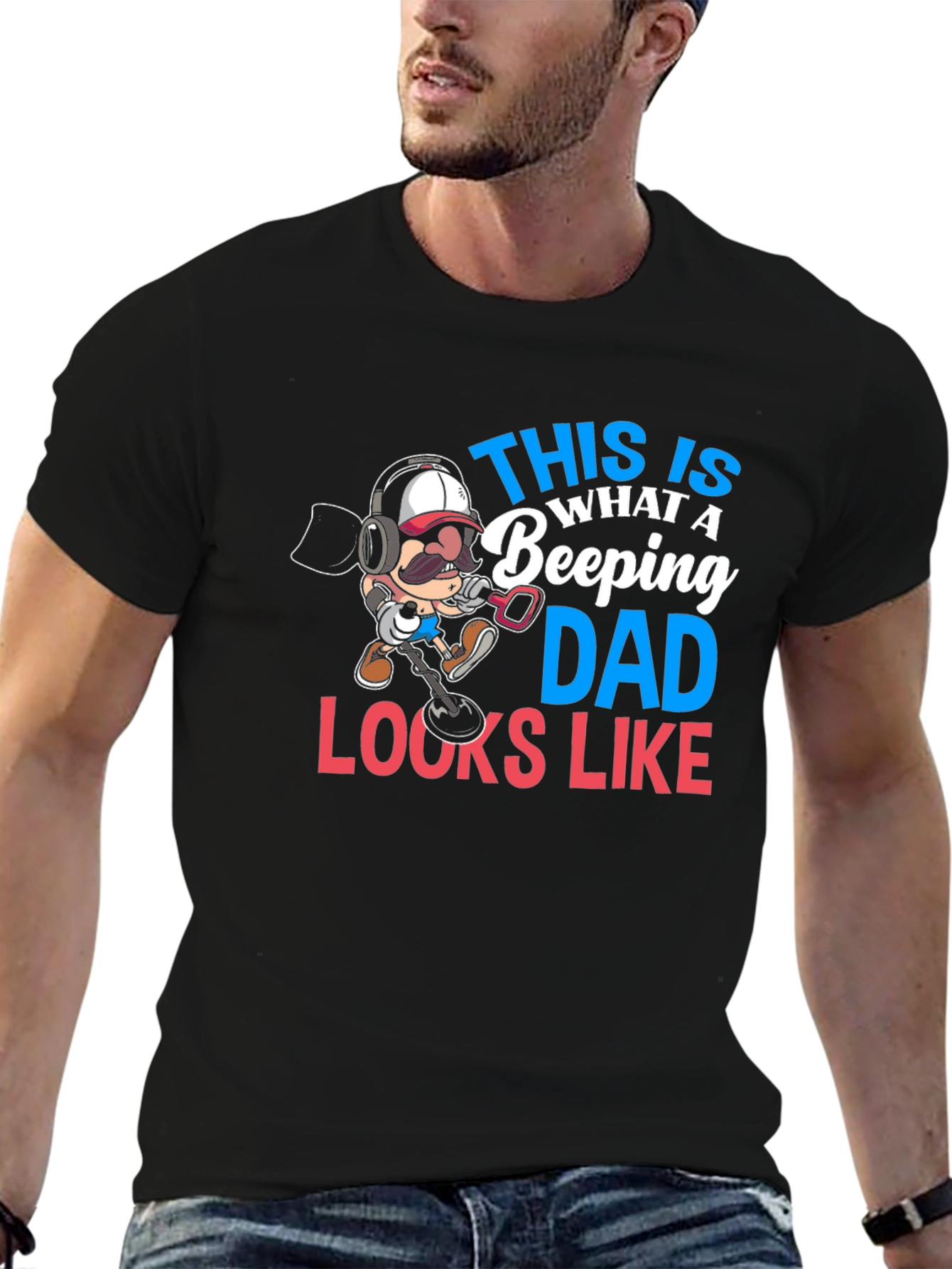 Beeping Dad T-Shirt - Metal Detecting Graphic Tee