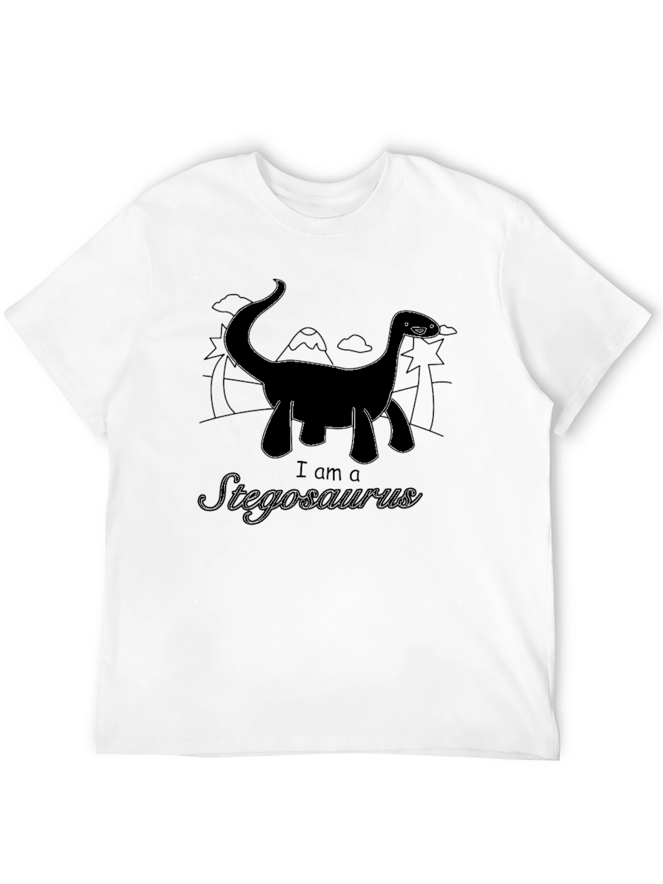 I am a Stegosaurus Black T-Shirt
