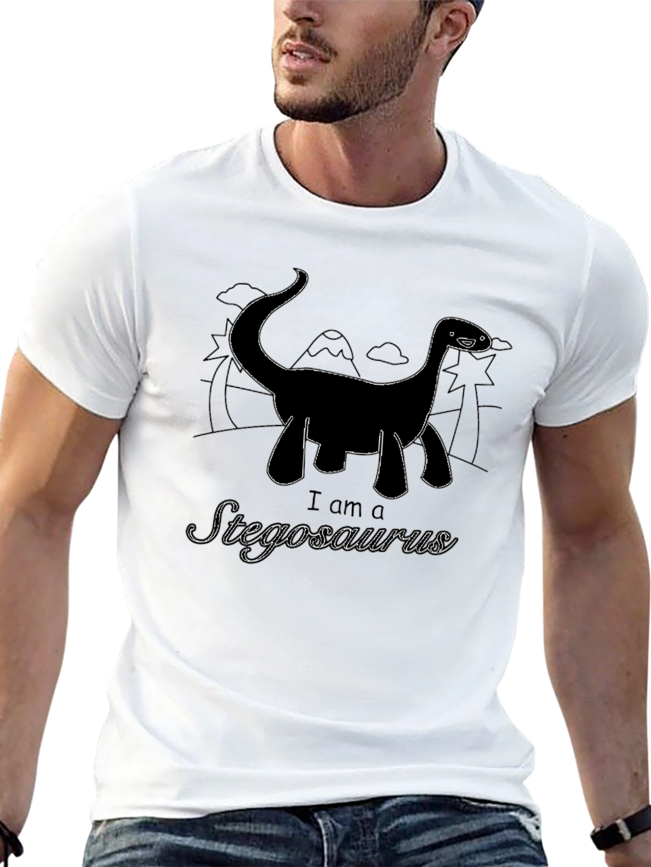 I am a Stegosaurus Black T-Shirt