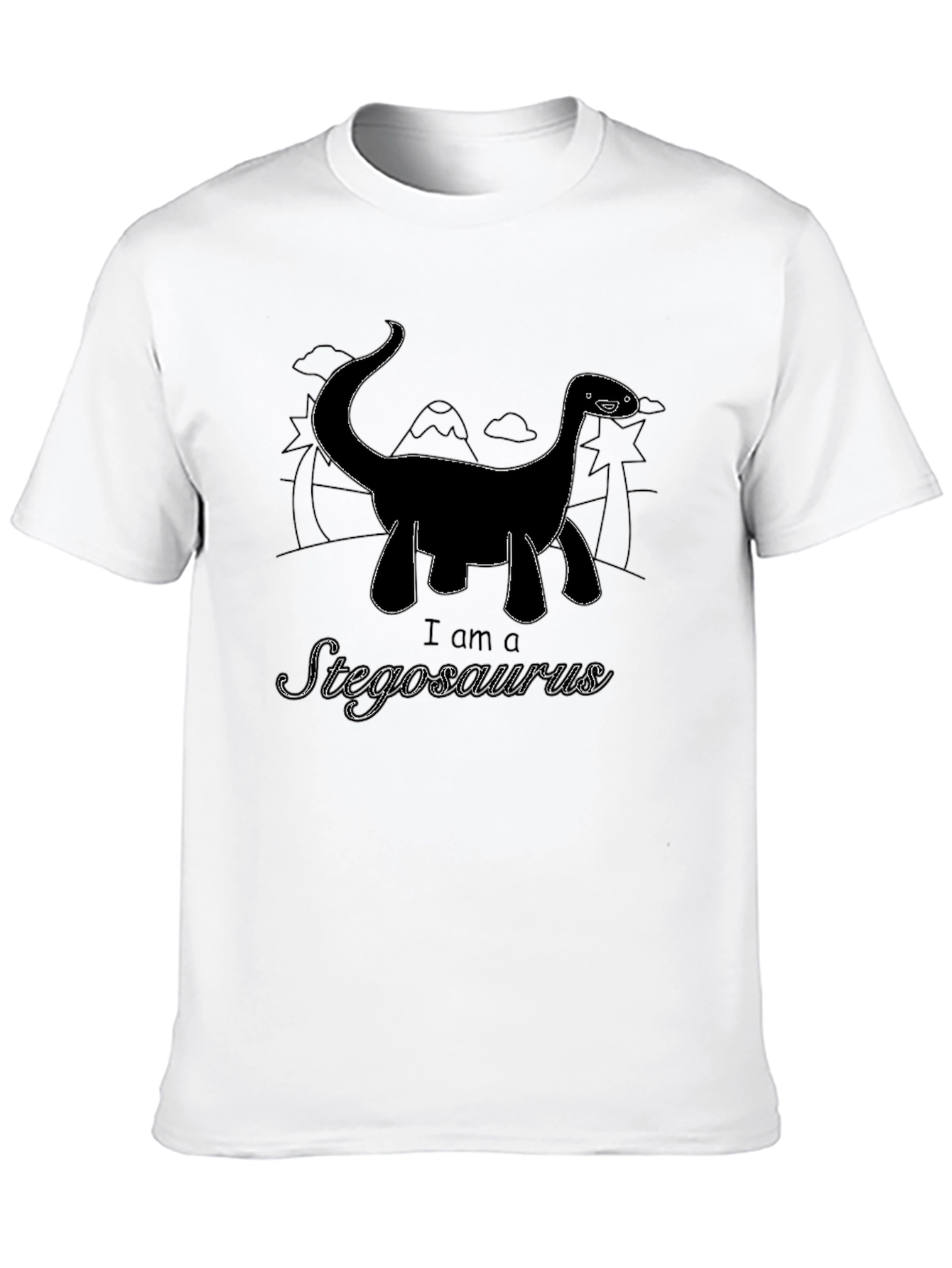 I am a Stegosaurus Black T-Shirt