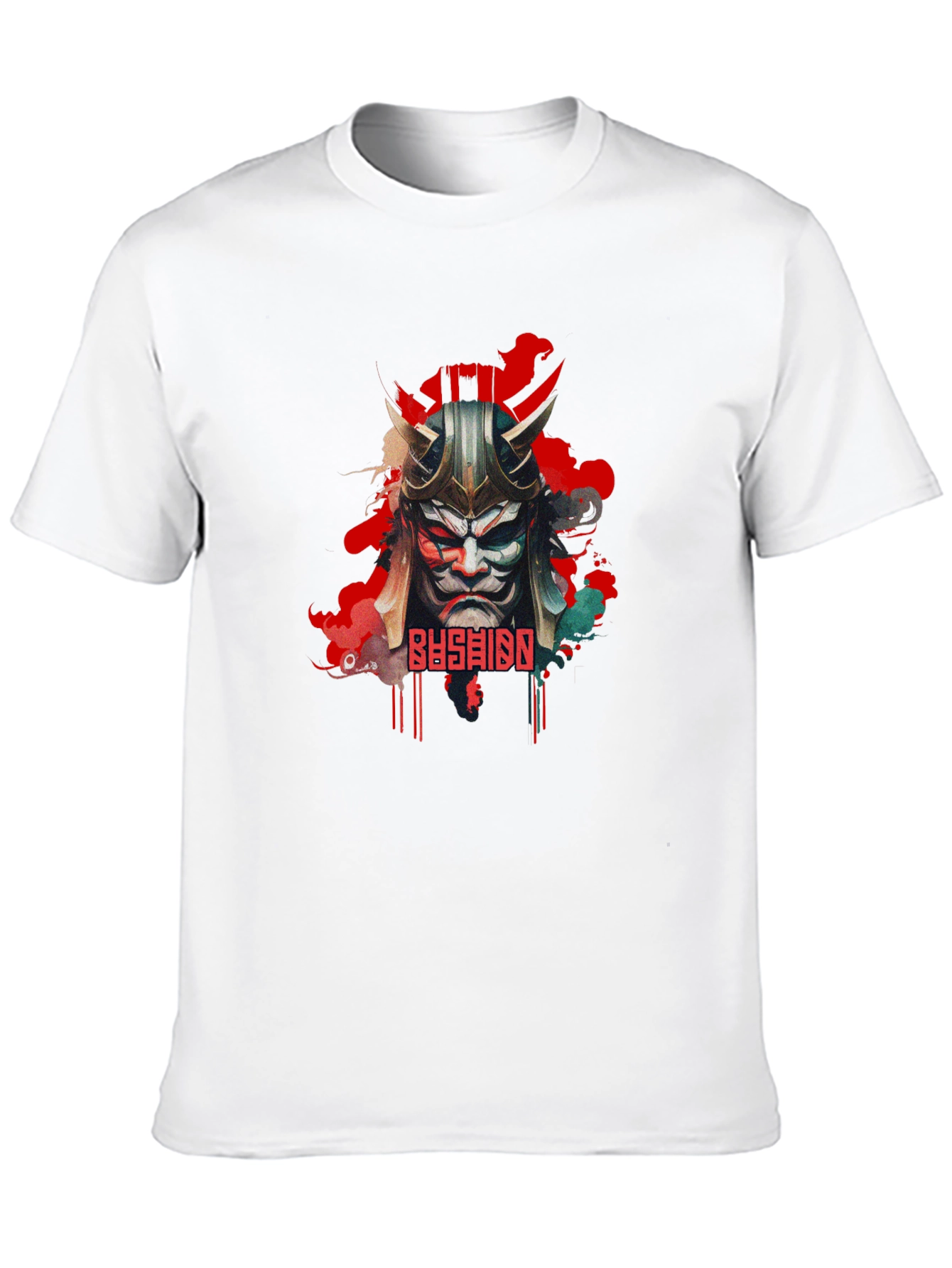 Bushido Samurai Mask Graphic Black T-Shirt