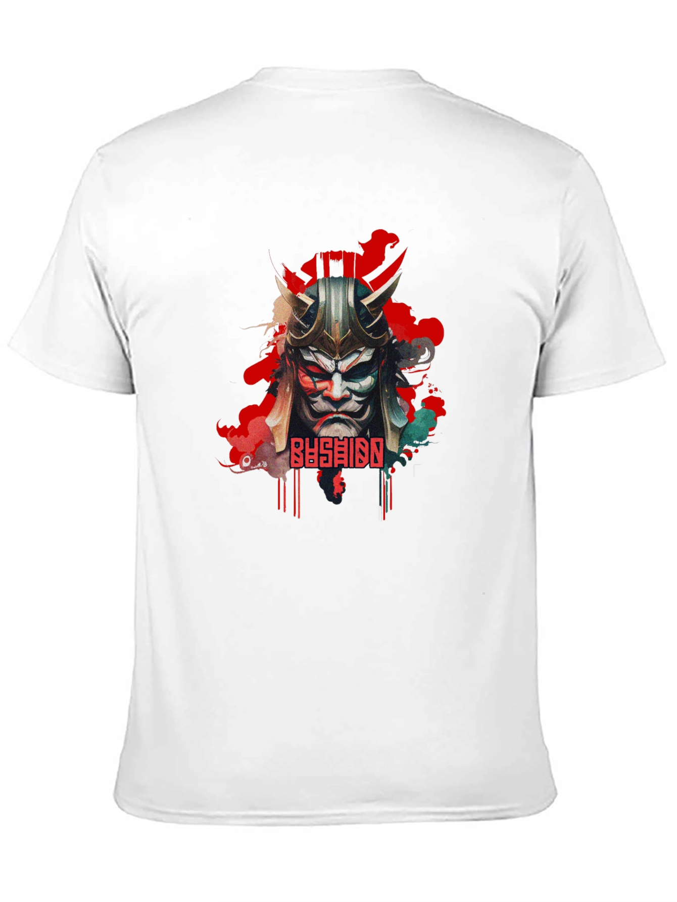 Bushido Samurai Mask Graphic Black T-Shirt