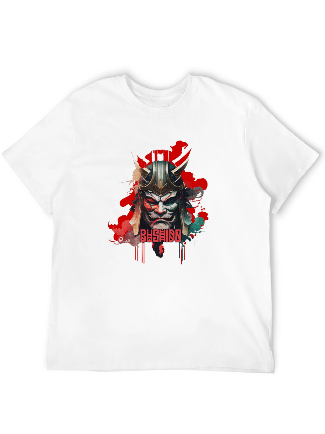 Bushido Samurai Mask Graphic Black T-Shirt
