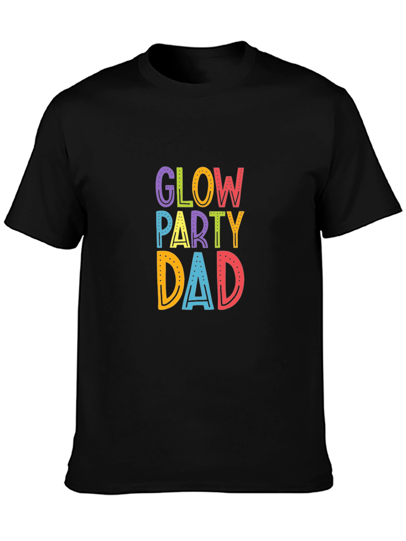 Glow Party Dad Black T-Shirt