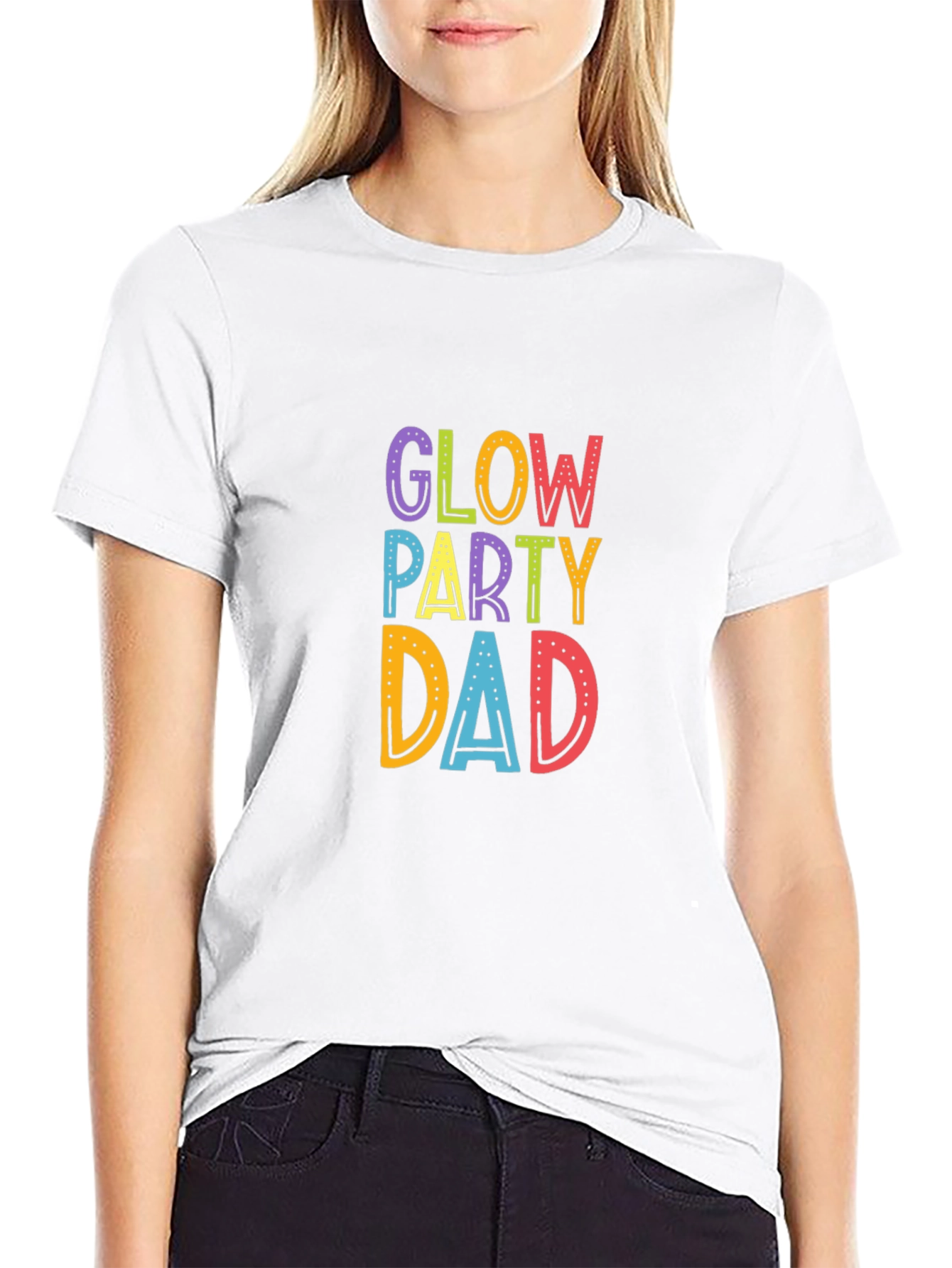 Glow Party Dad Black T-Shirt
