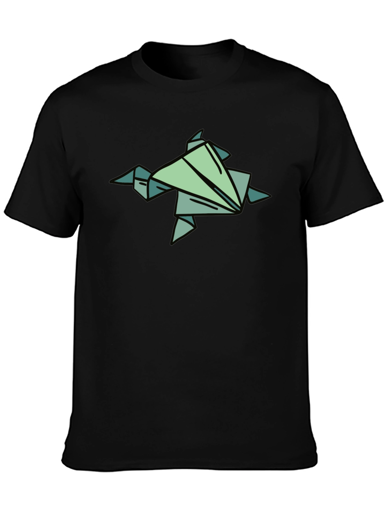 Origami Turtle Graphic Tee - Black