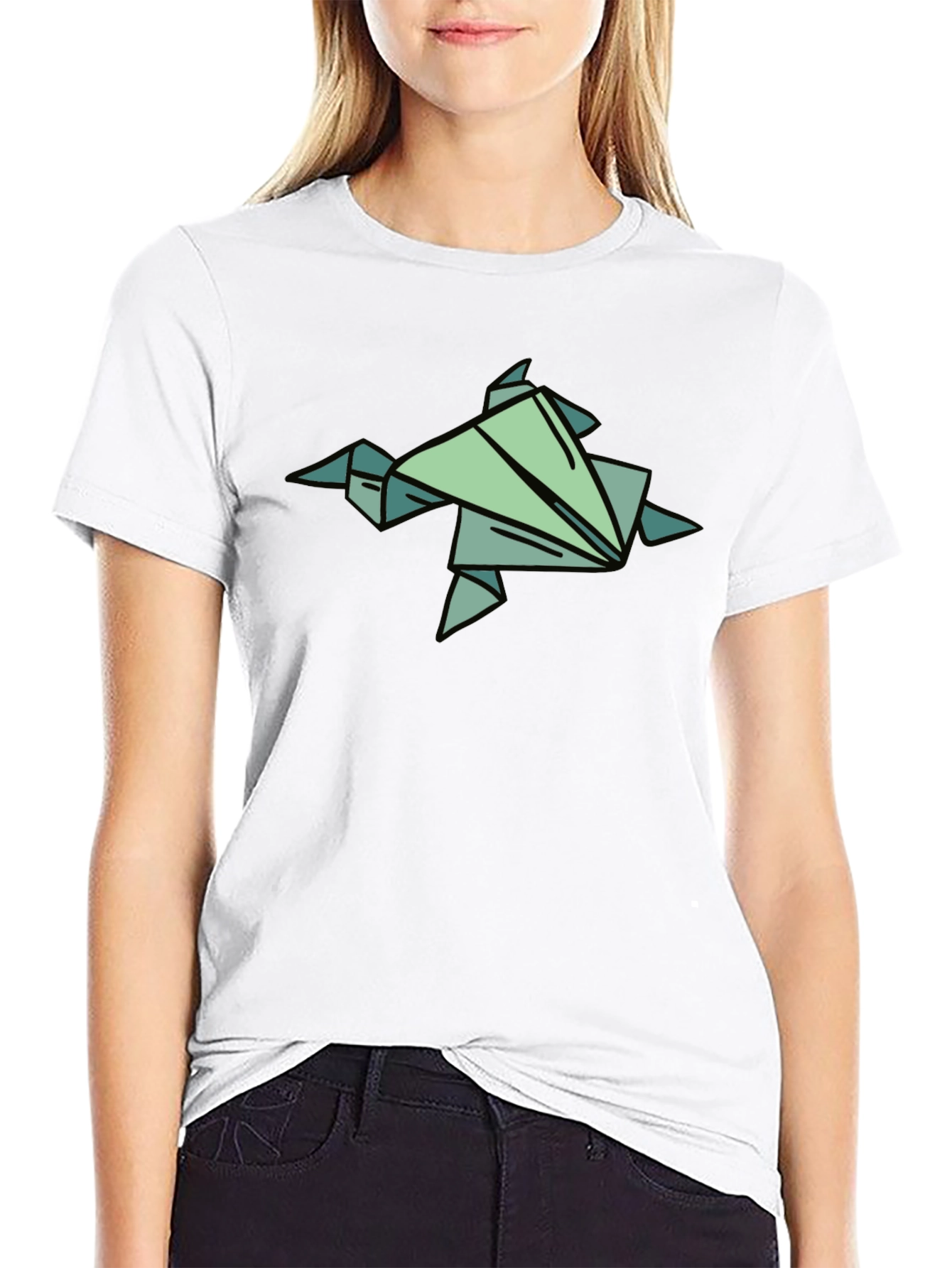 Origami Turtle Graphic Tee - Black