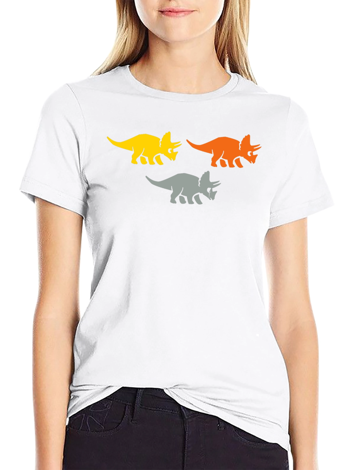 Triceratops Trio T-Shirt - Unique Dinosaur Design