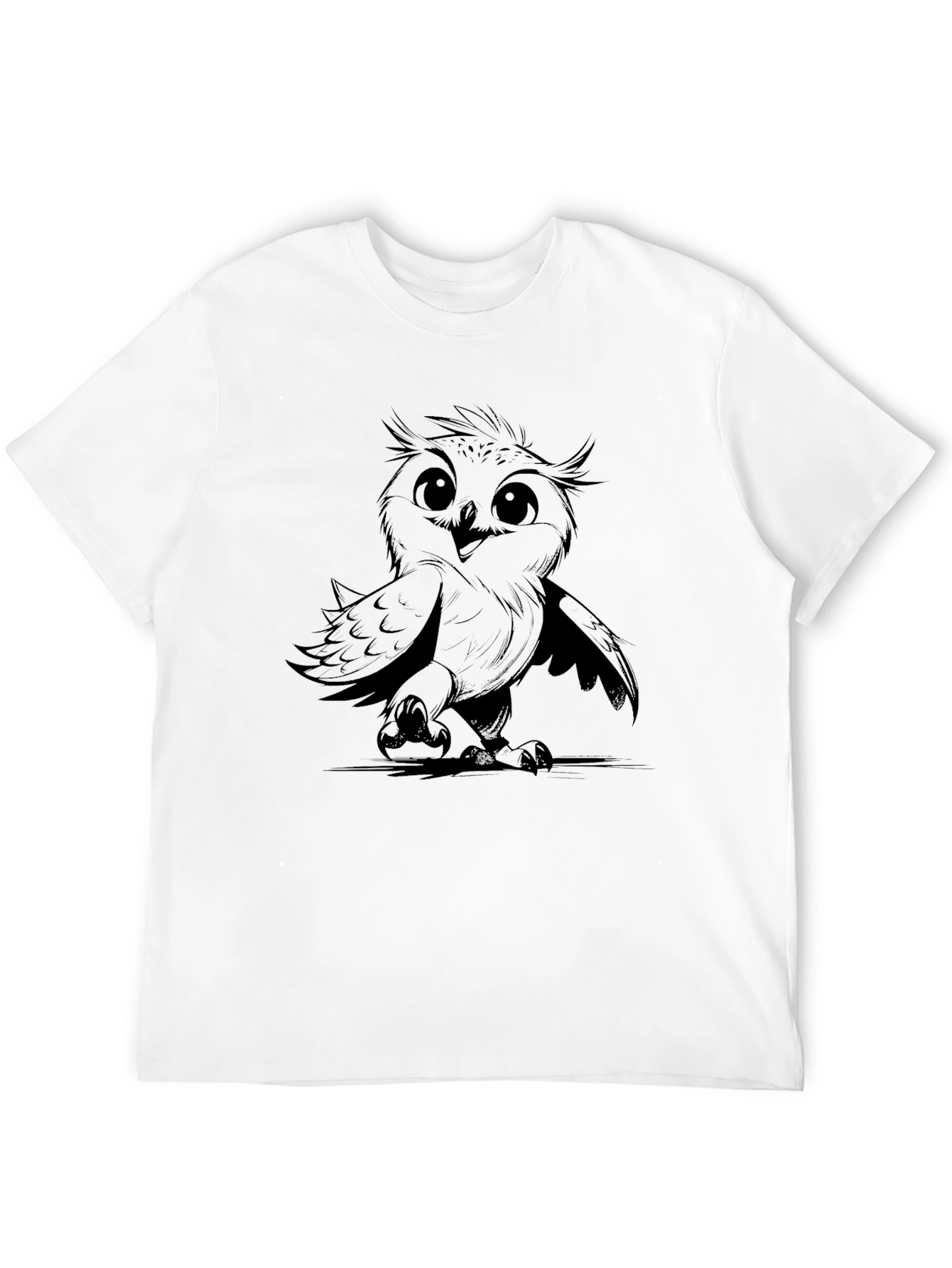 Mens Owl Graphic Print Black T-Shirt