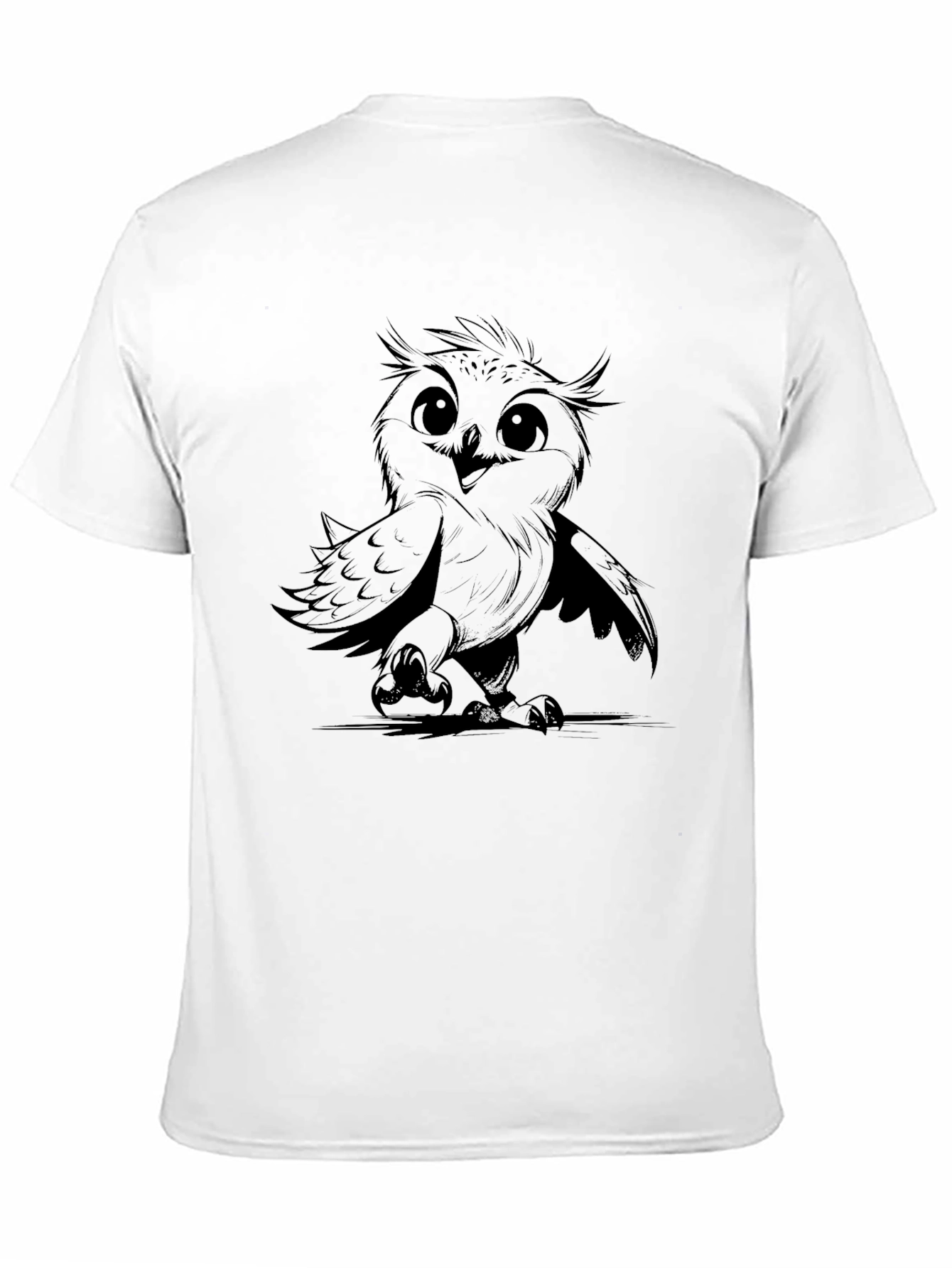 Mens Owl Graphic Print Black T-Shirt