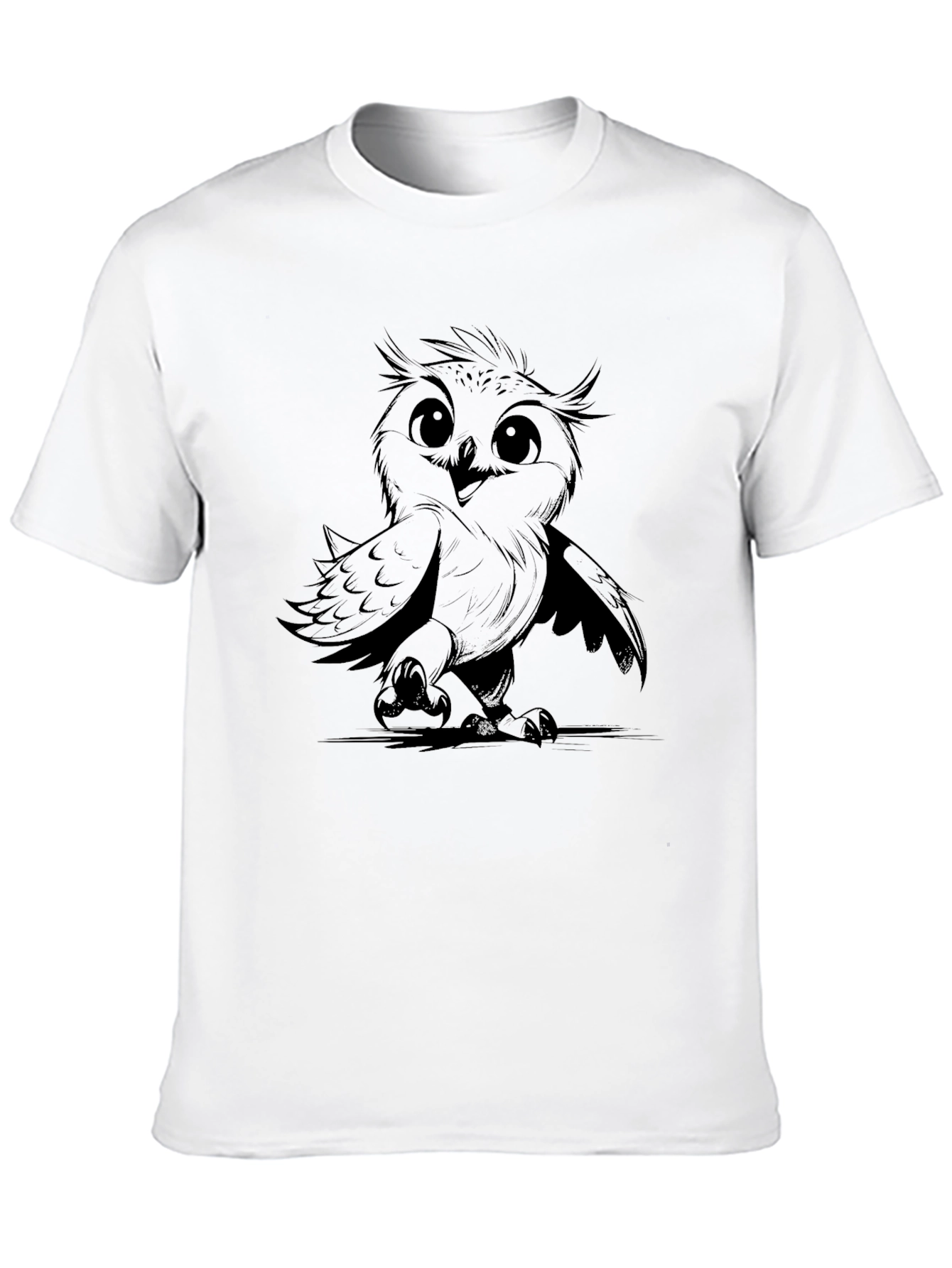 Mens Owl Graphic Print Black T-Shirt