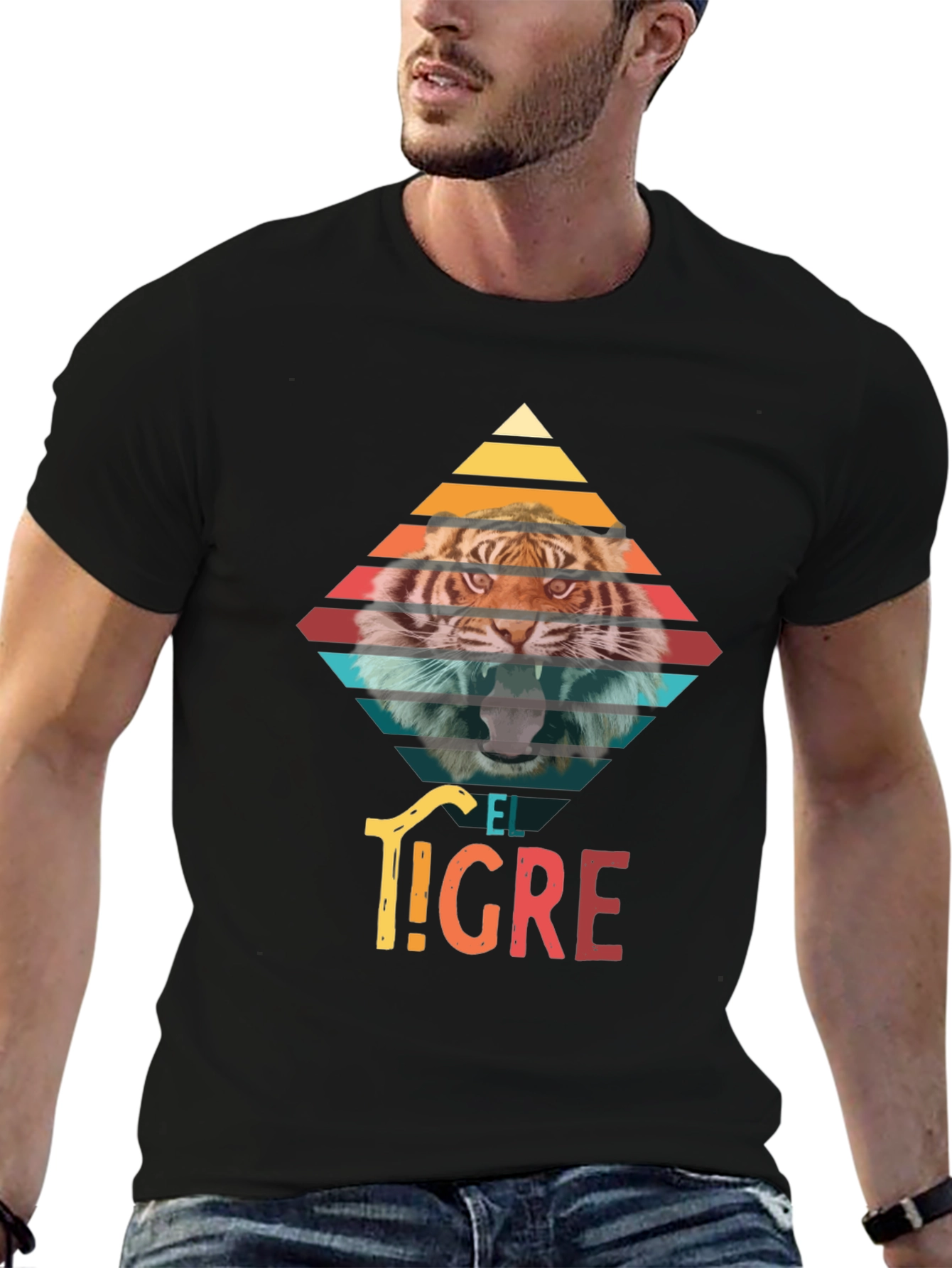 El Tigre Retro Graphic T-Shirt - Mens Black Tee
