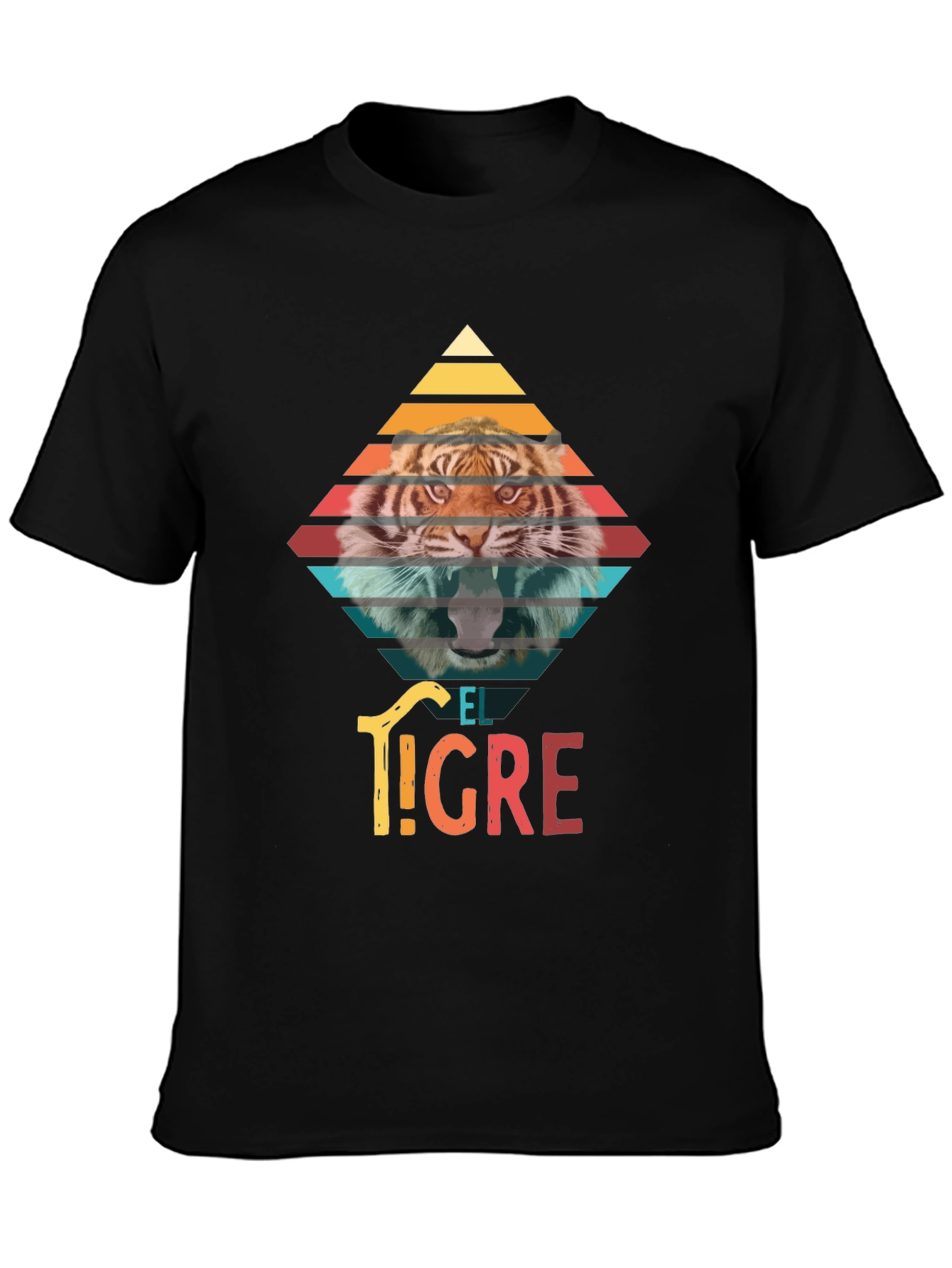 El Tigre Retro Graphic T-Shirt - Mens Black Tee