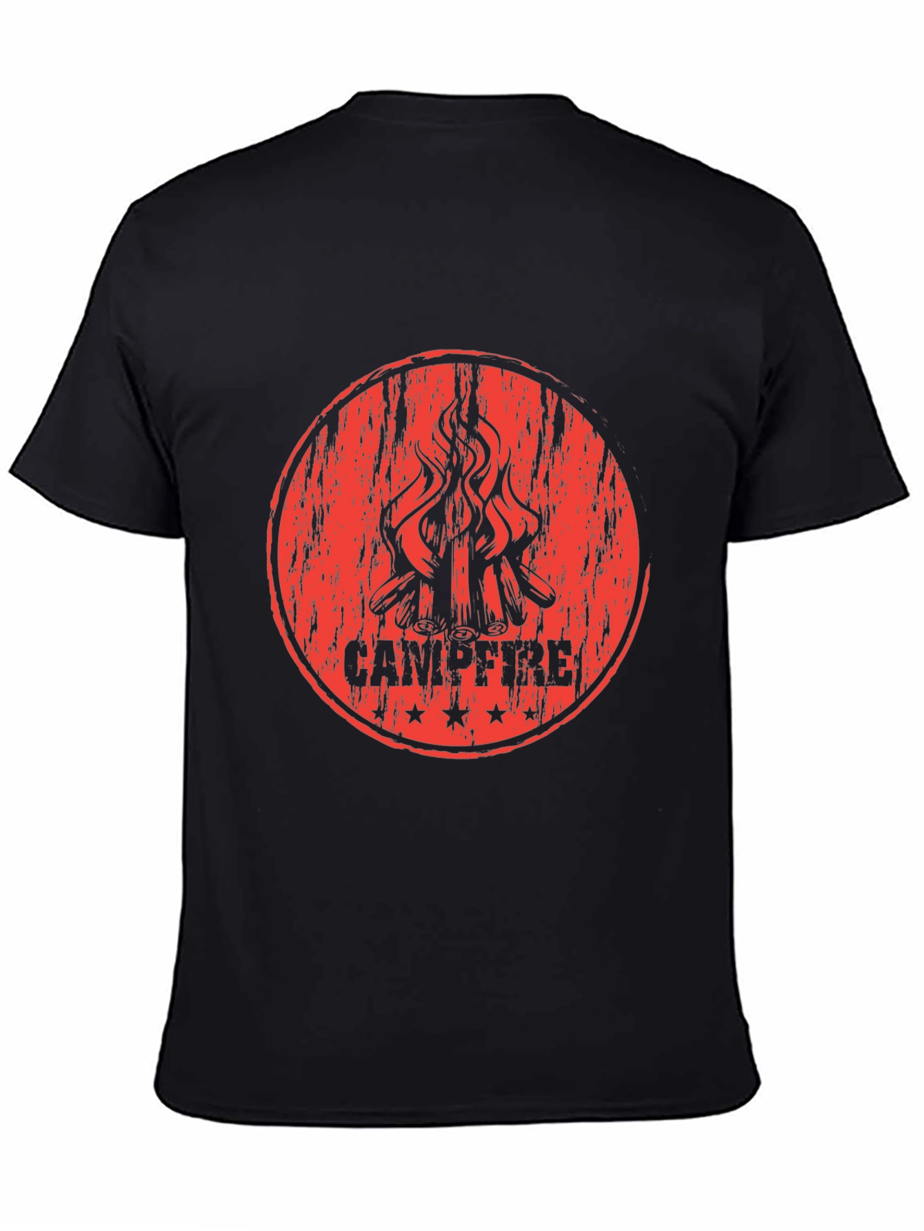 Campfire Graphic Print Black T-Shirt
