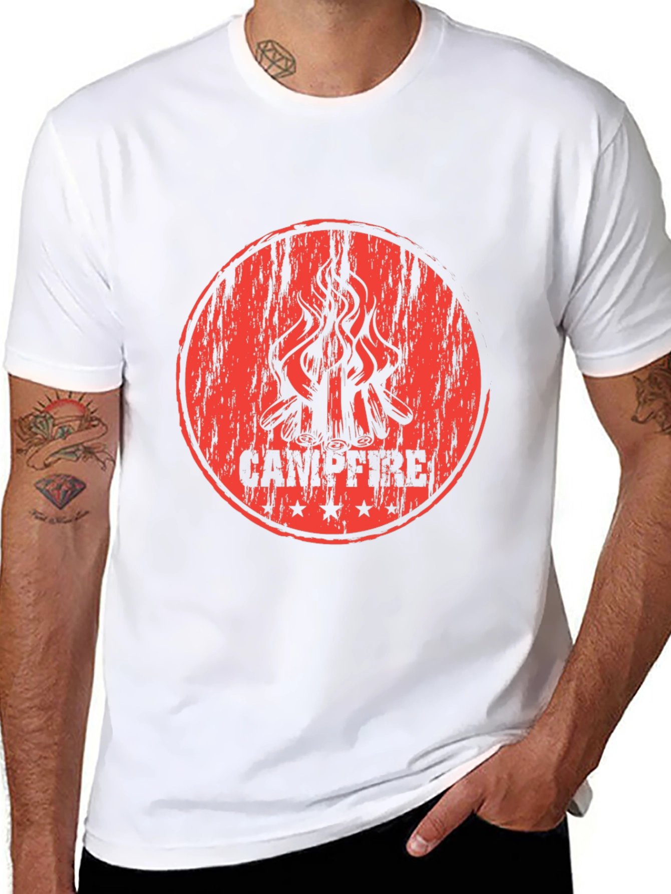 Campfire Graphic Print Black T-Shirt