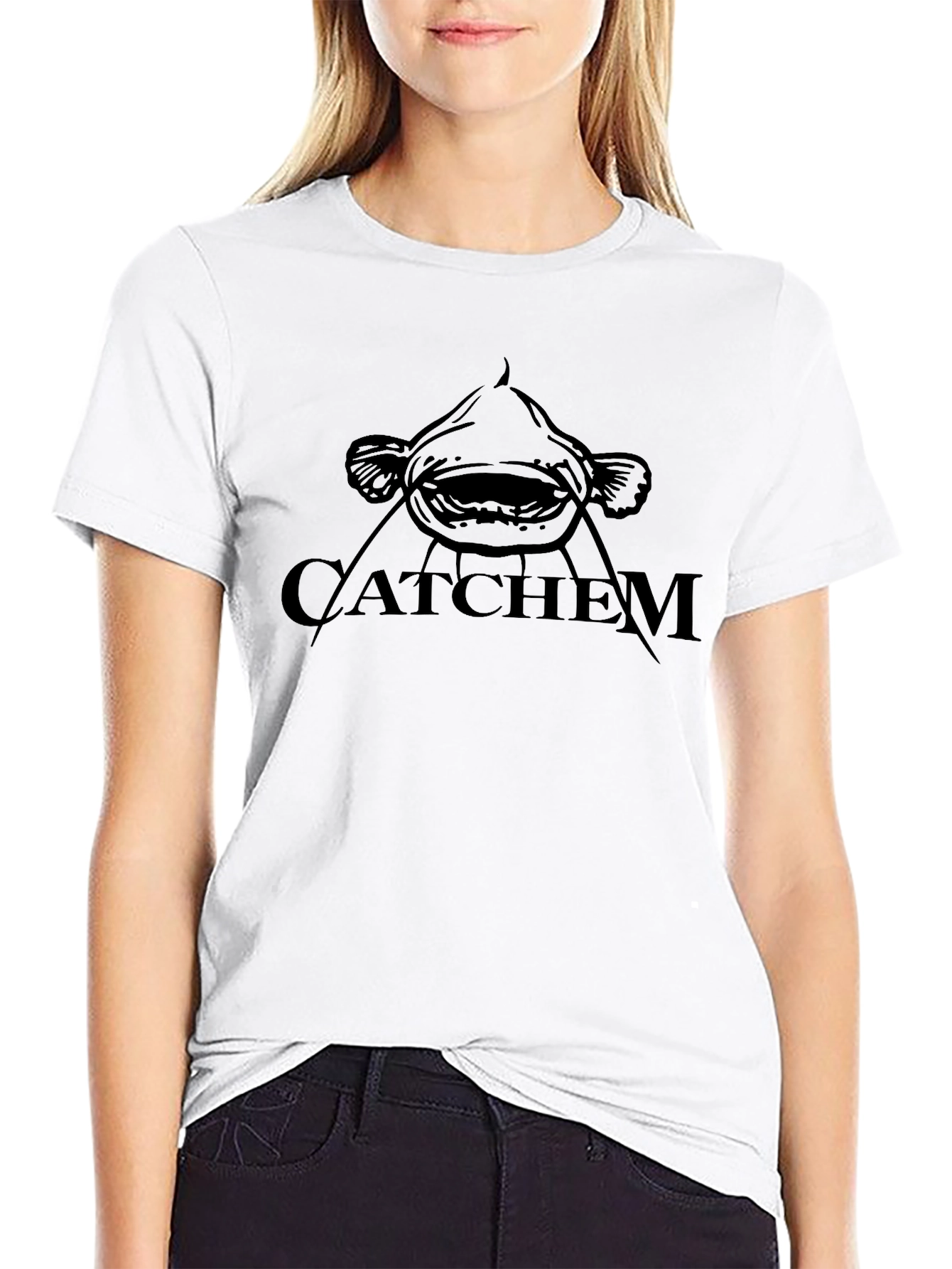 Catchem Catfish Graphic T-Shirt - Black