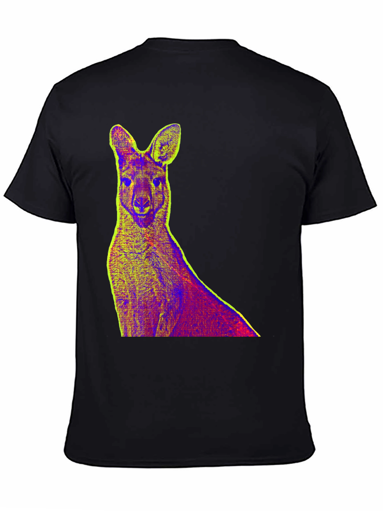 Kangaroo Pop Art Print Black T-Shirt