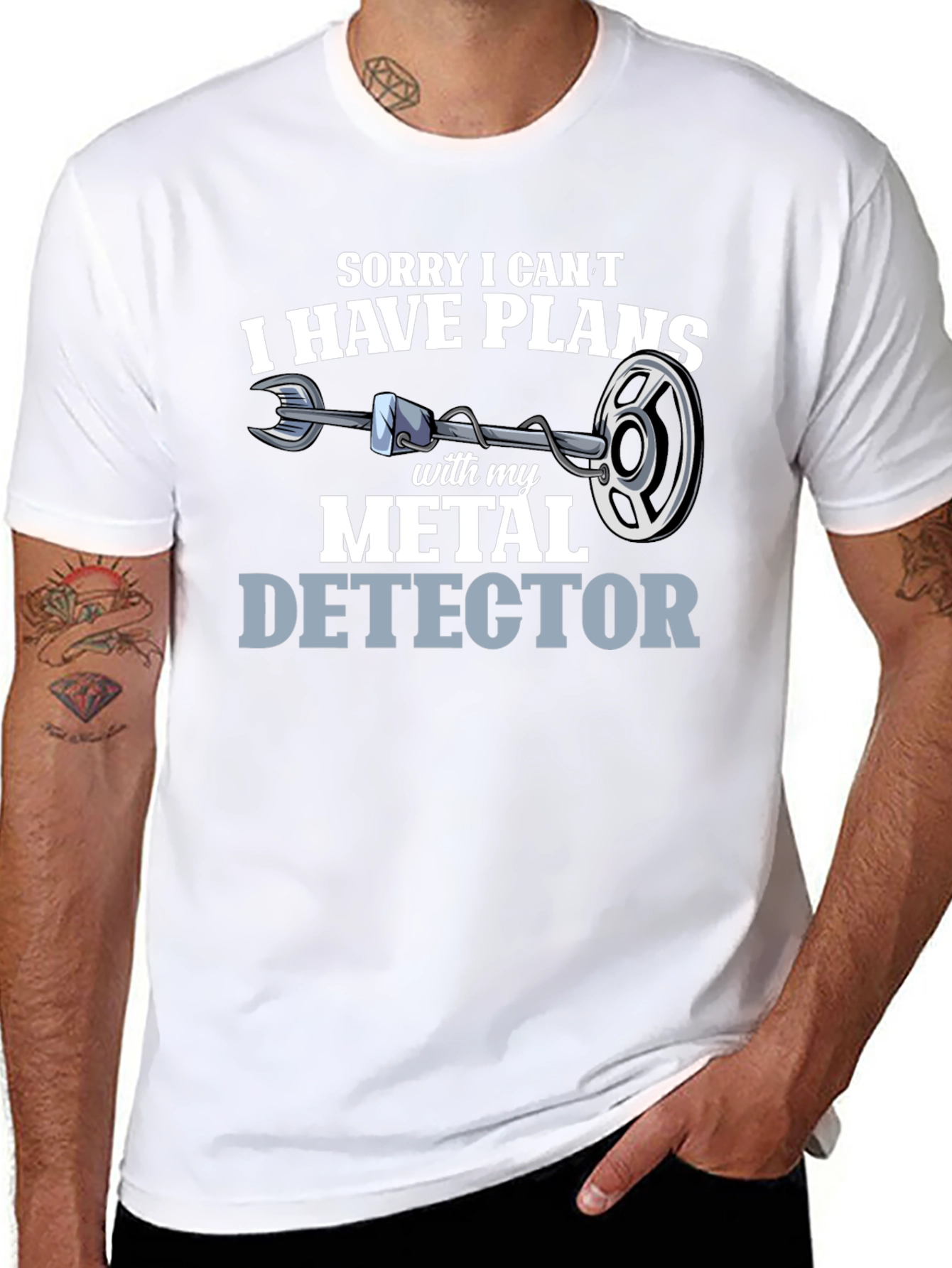 Metal Detector Plans Graphic T-Shirt