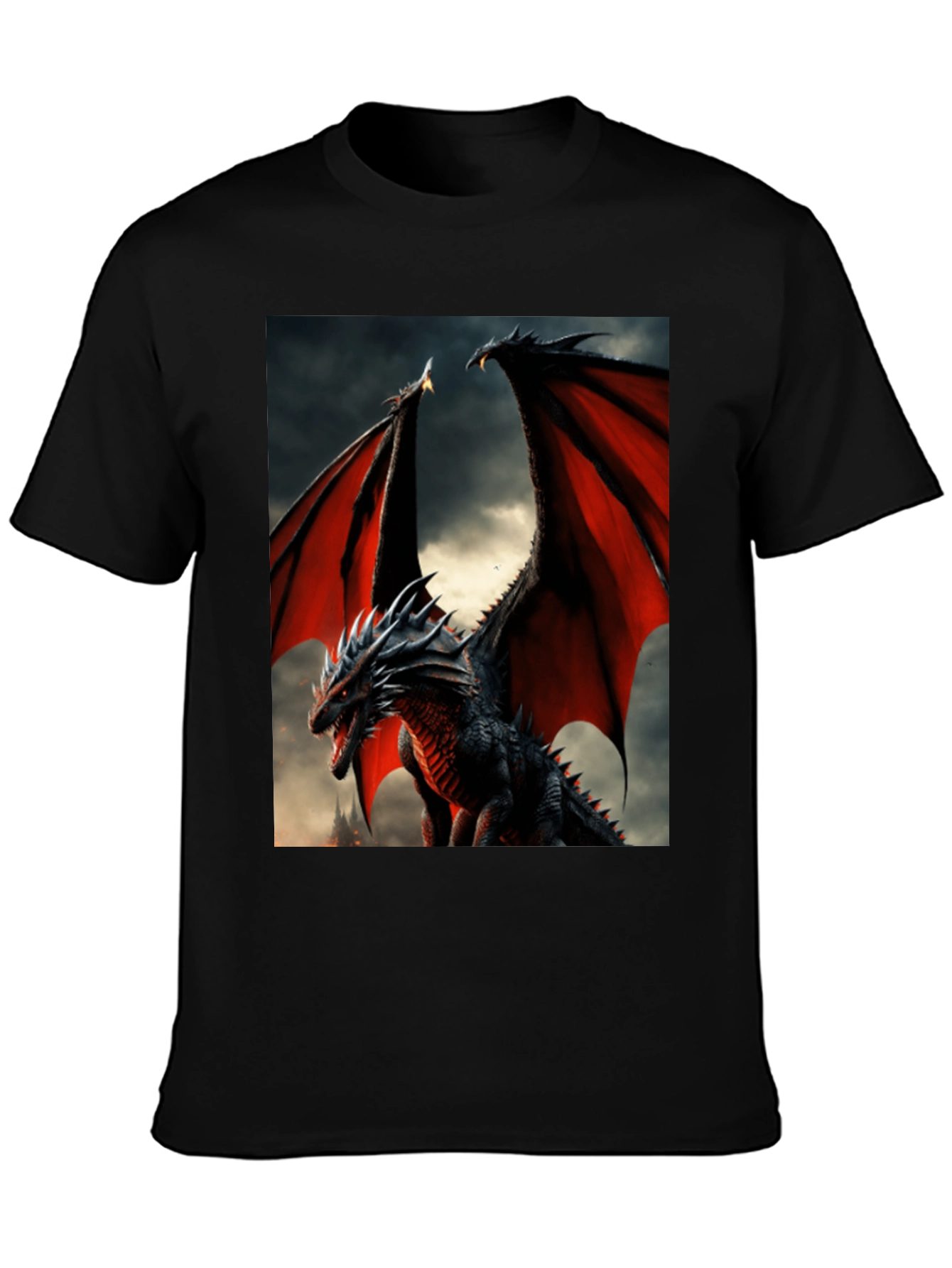 Dragon Graphic Tee - Black Fantasy T-Shirt