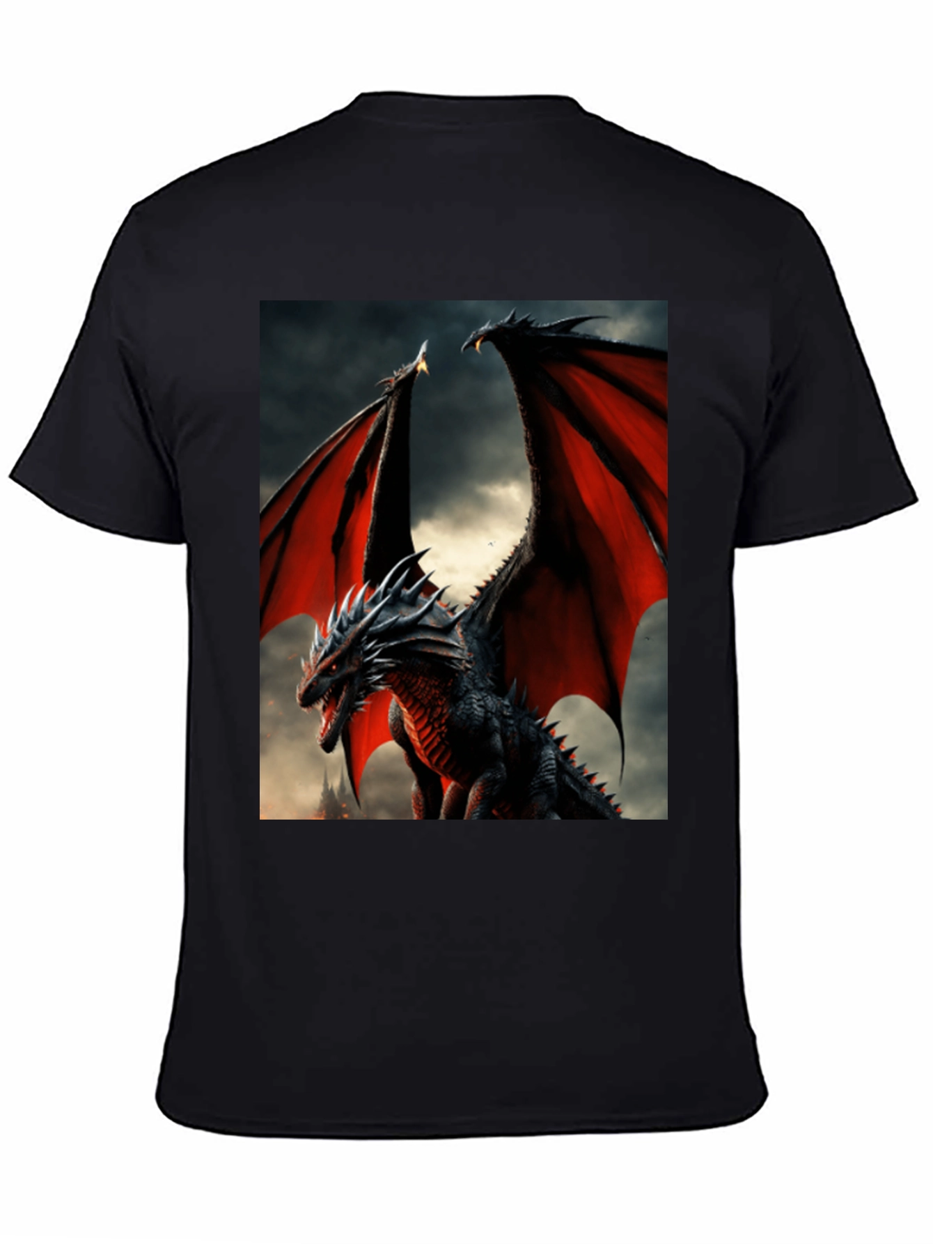 Dragon Graphic Tee - Black Fantasy T-Shirt
