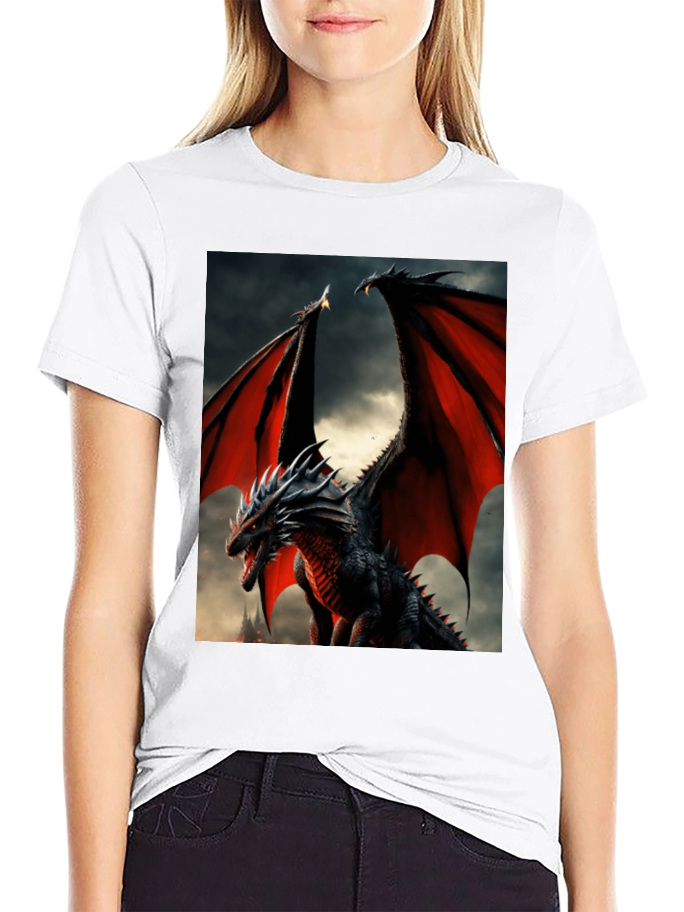 Dragon Graphic Tee - Black Fantasy T-Shirt