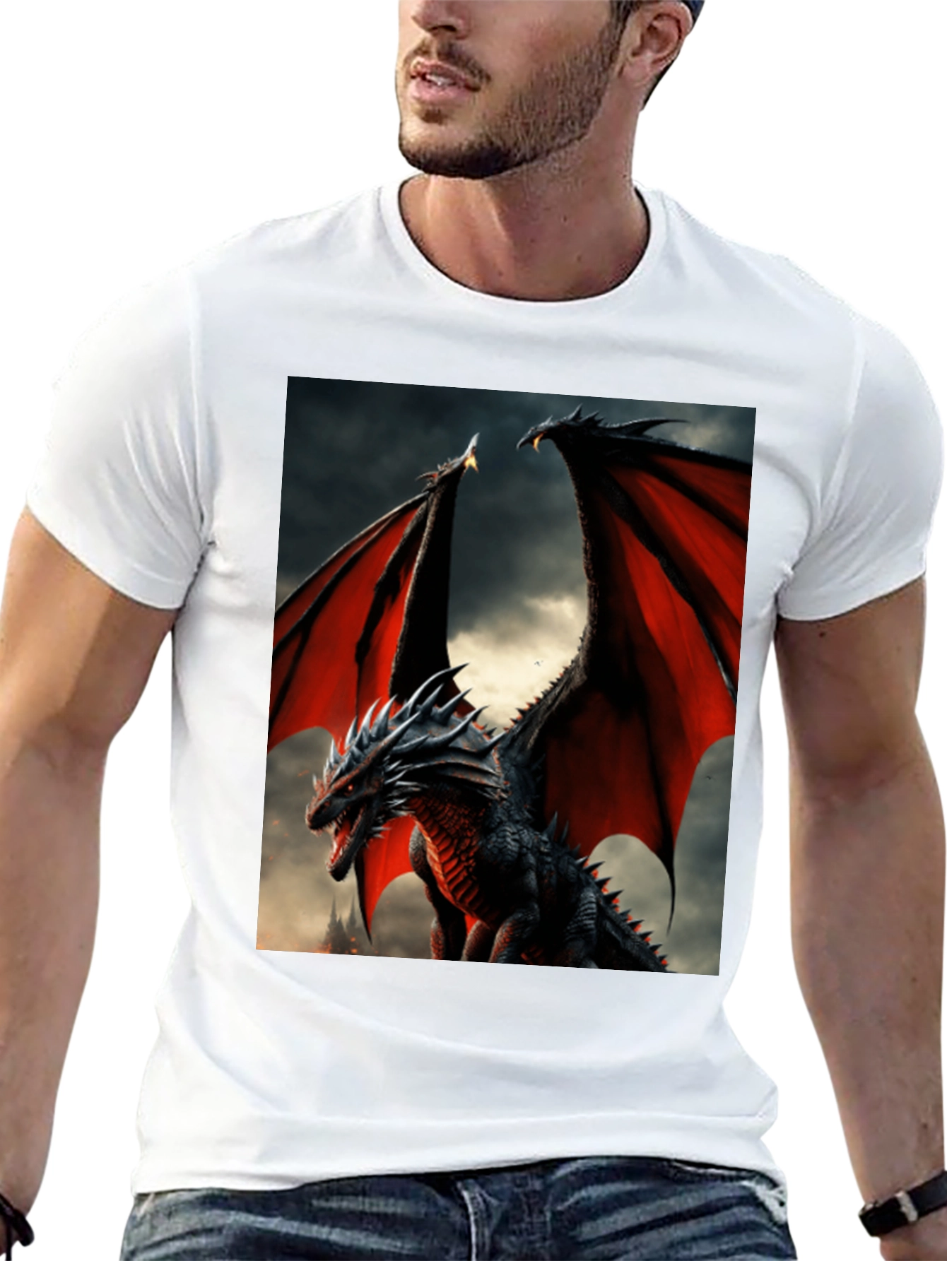 Dragon Graphic Tee - Black Fantasy T-Shirt