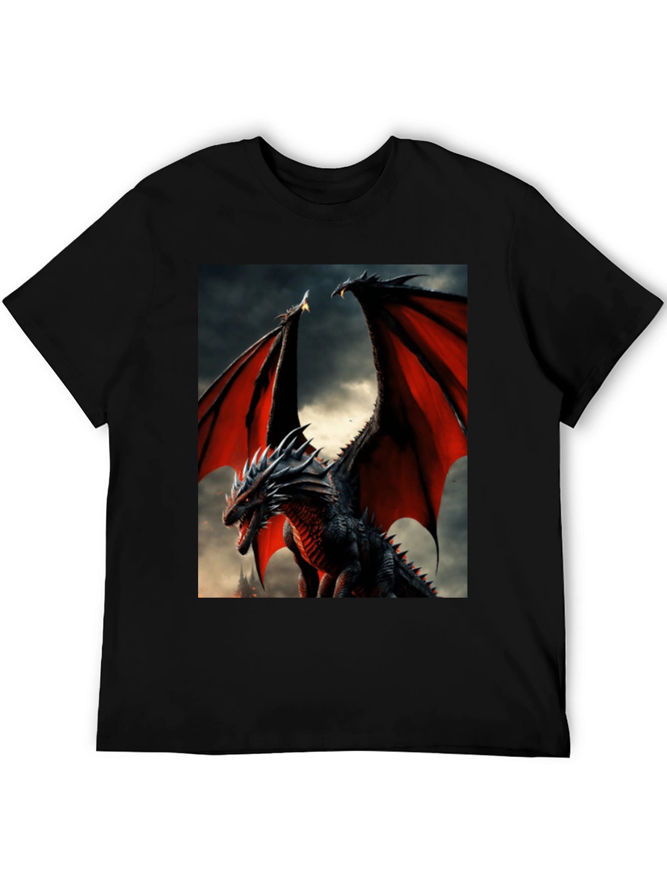 Dragon Graphic Tee - Black Fantasy T-Shirt