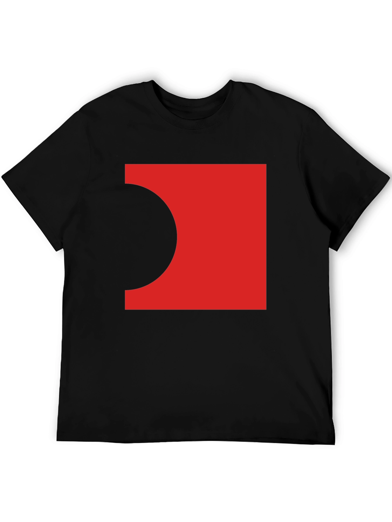 Abstract Red Square Black T-Shirt