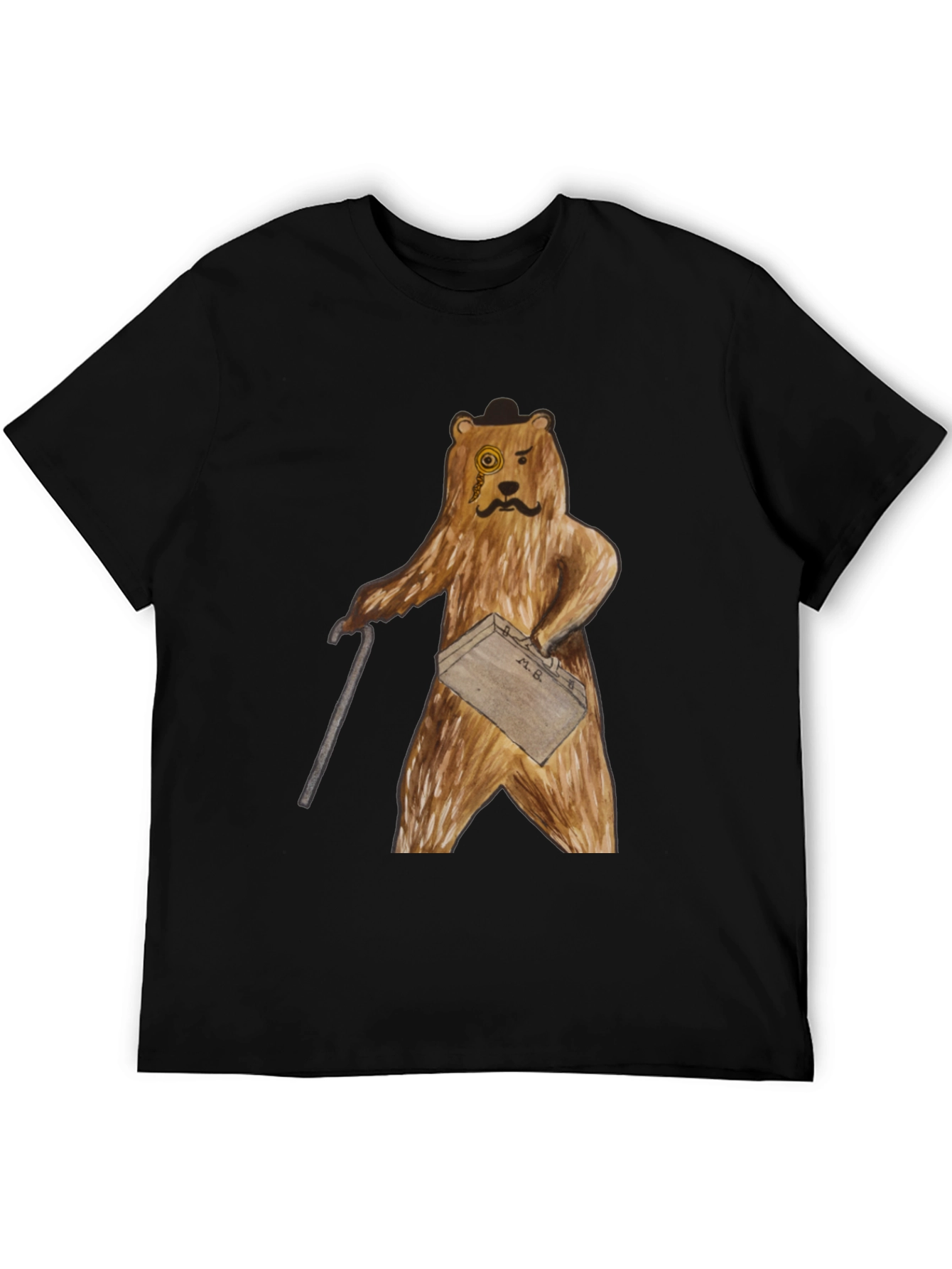 Dapper Bear T-Shirt: Monocle & Briefcase