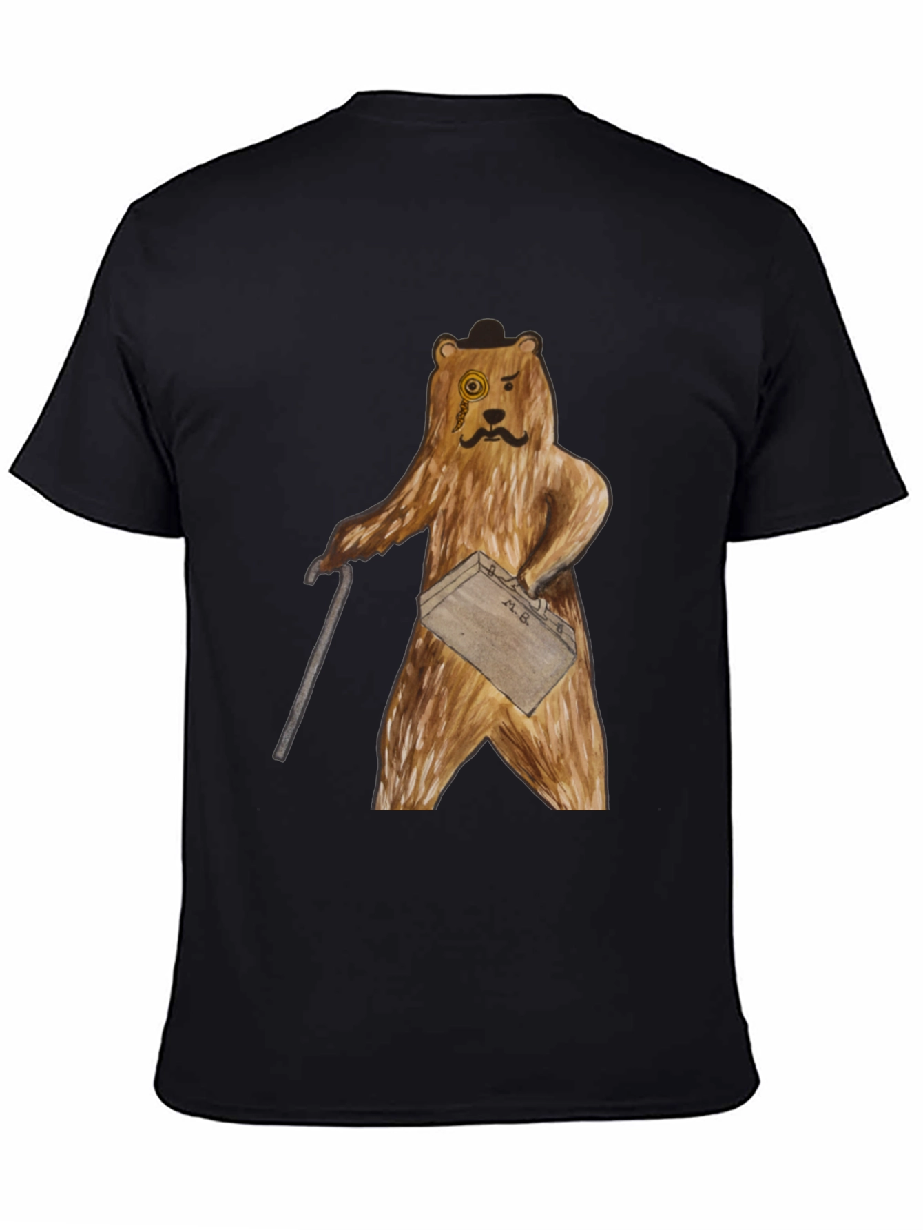 Dapper Bear T-Shirt: Monocle & Briefcase