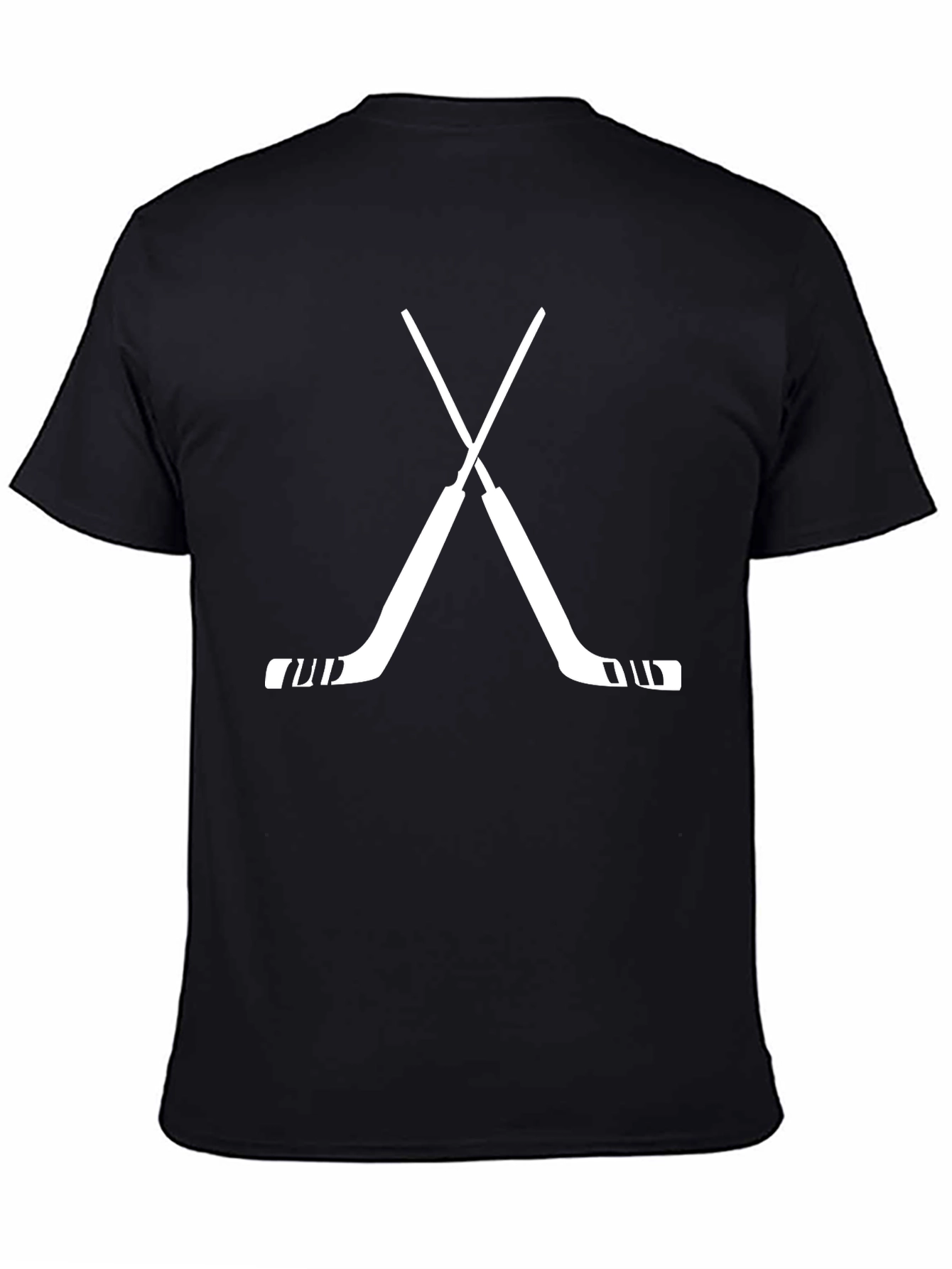 Hockey Sticks Graphic Tee - Black Cotton T-Shirt