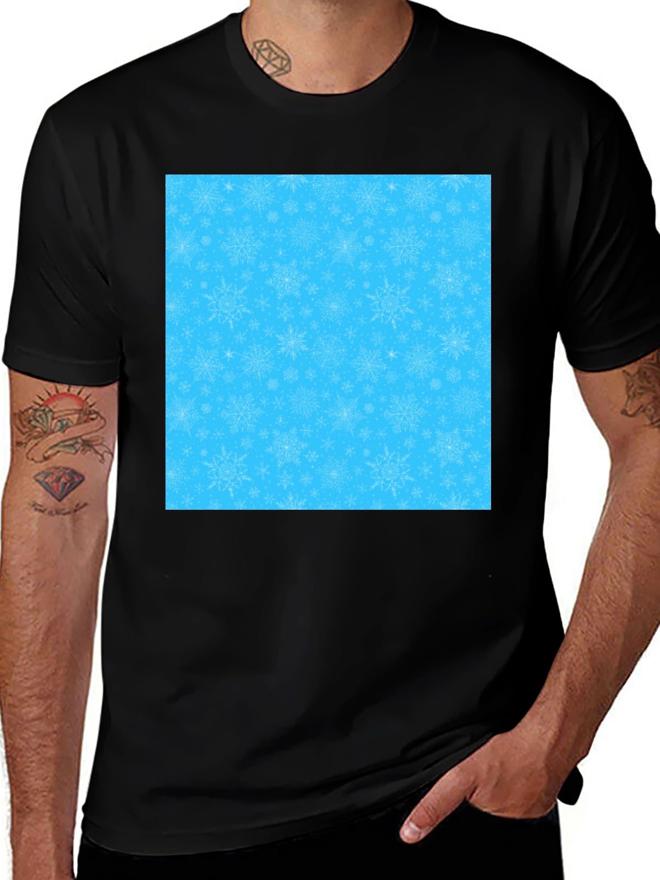 Snowflake Pattern Tee - Winter Holiday Apparel