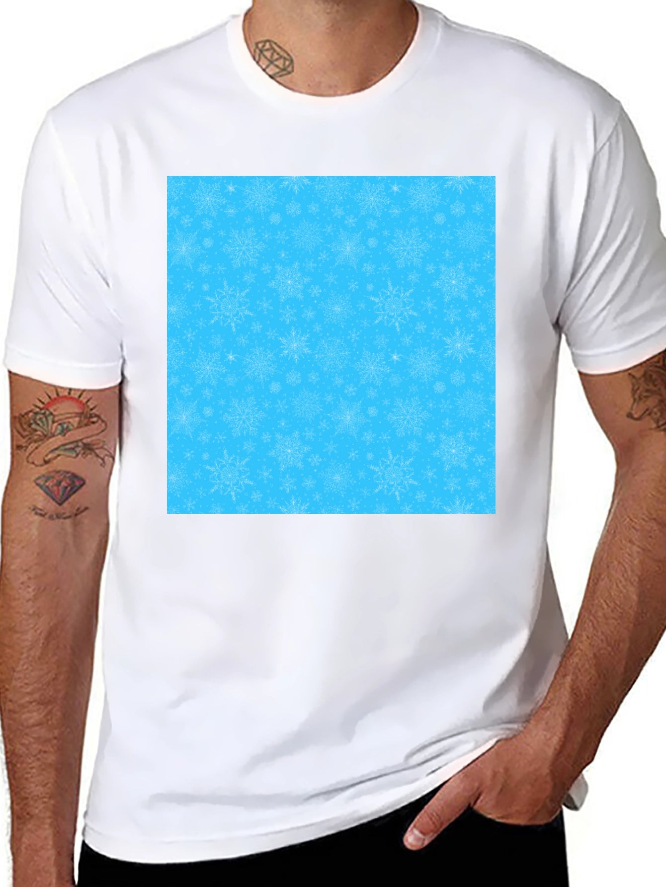 Snowflake Pattern Tee - Winter Holiday Apparel