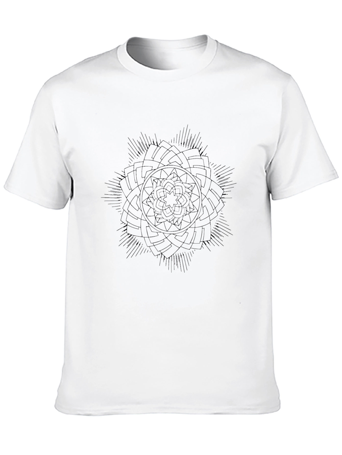 Mens Black T-Shirt with Mandala Graphic Design