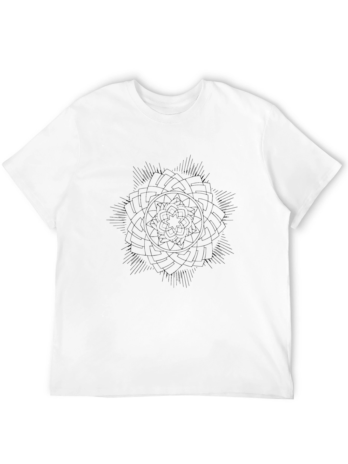 Mens Black T-Shirt with Mandala Graphic Design