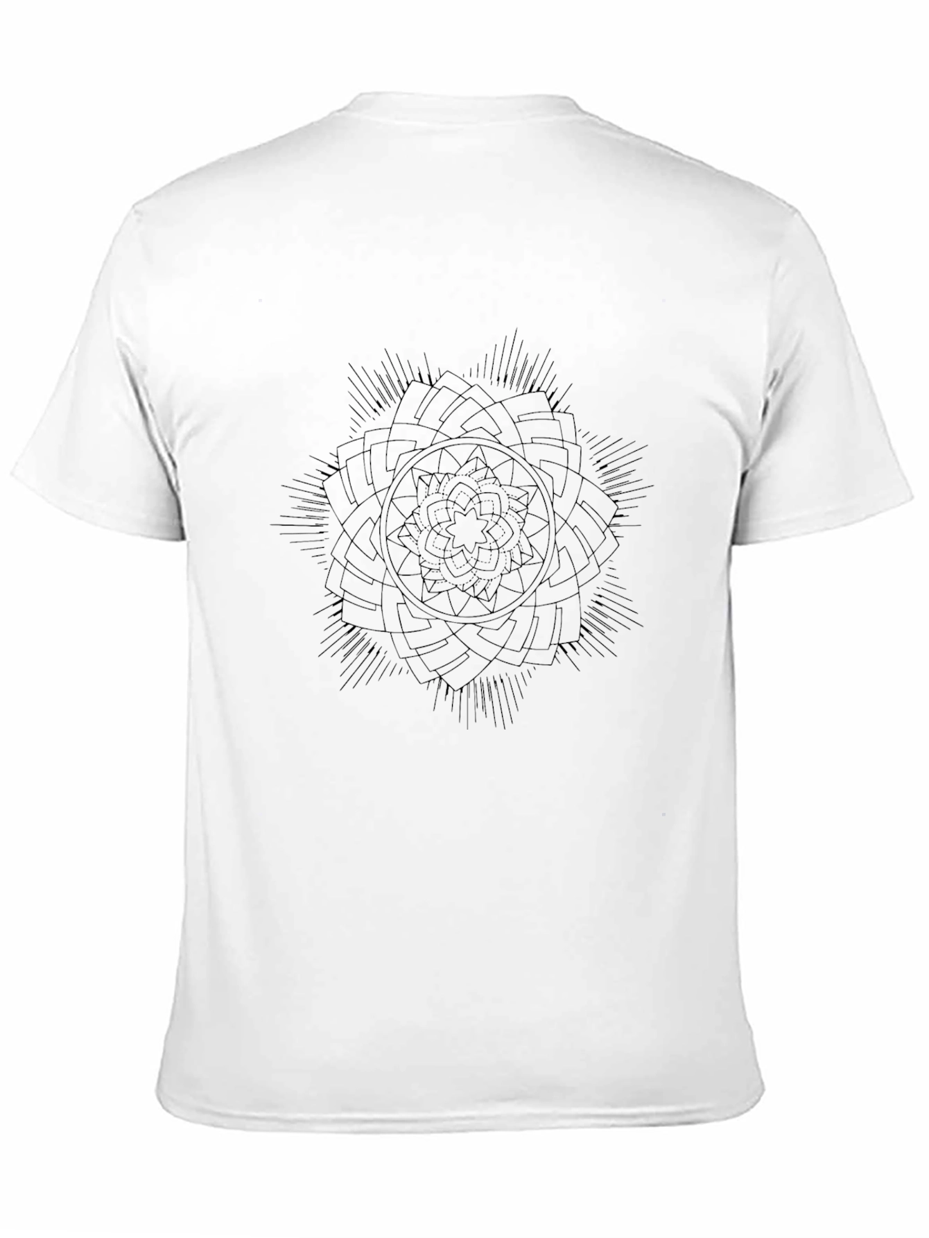 Mens Black T-Shirt with Mandala Graphic Design