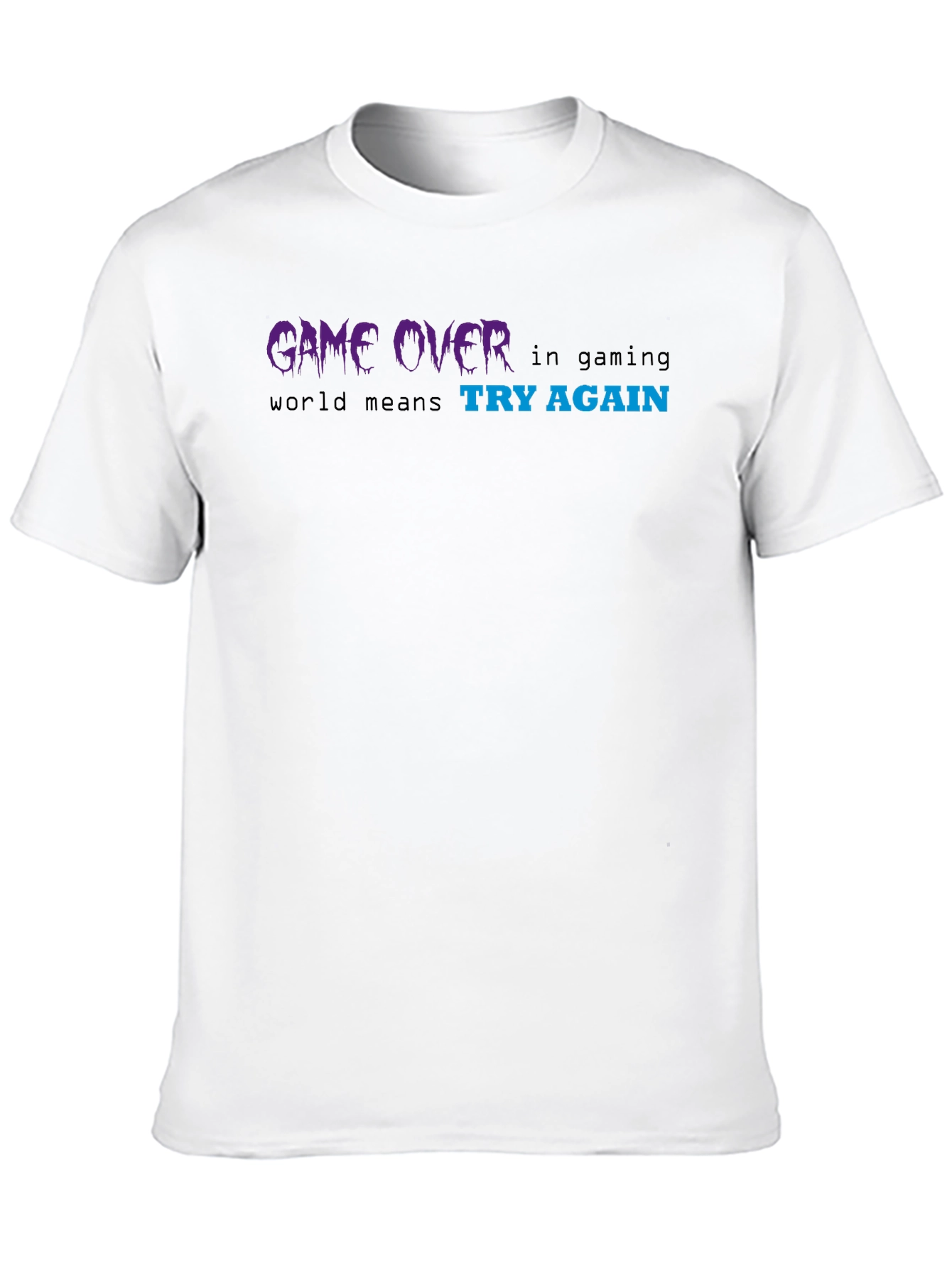 Game Over Try Again Black Graphic Tee