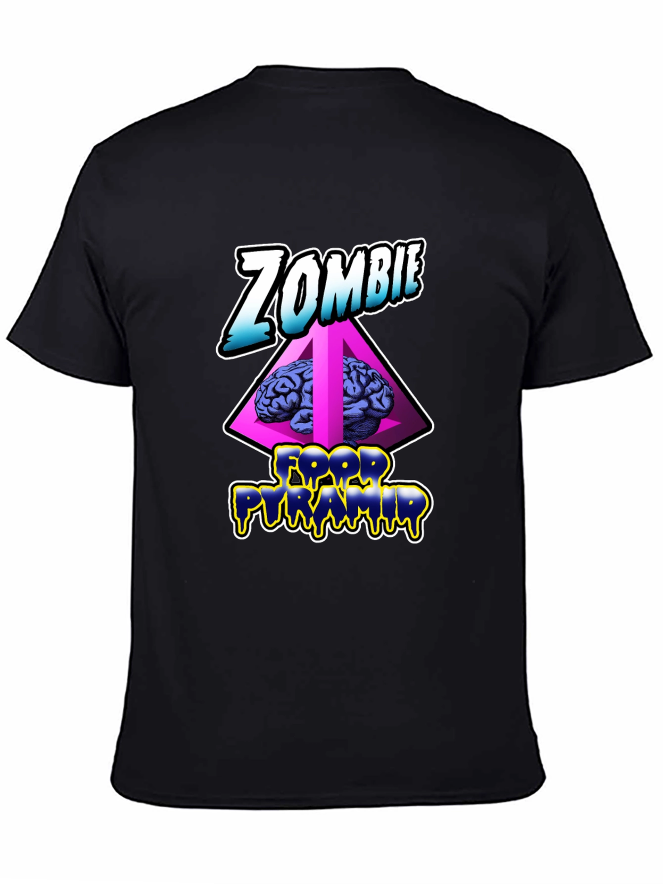 Zombie Food Pyramid Black Graphic Tee