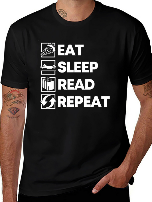 Eat Sleep Read Repeat Funny T-Shirt