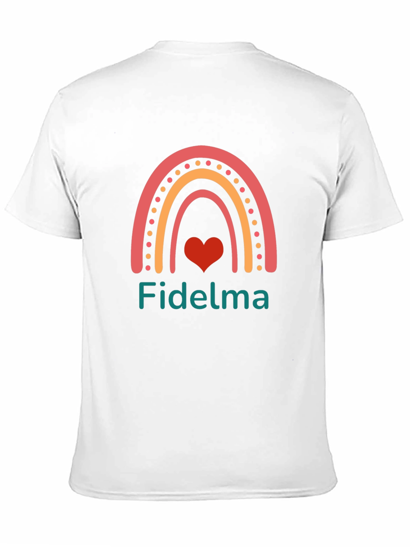 Fidelma Rainbow Heart Personalized T-Shirt